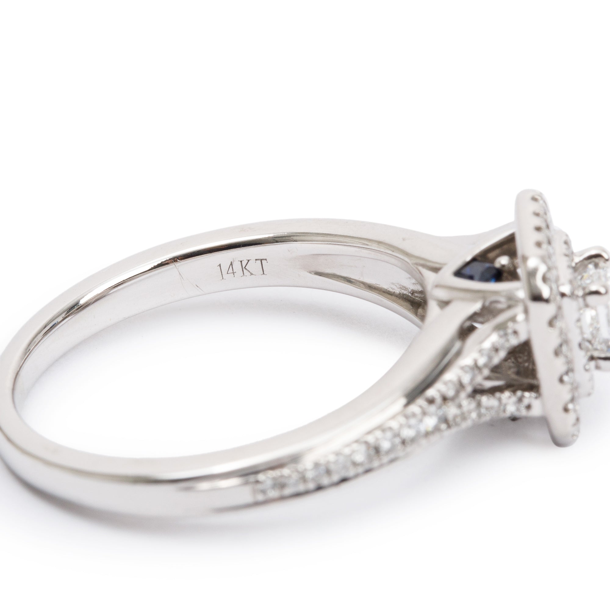 Vera Wang 14k White Gold Love Princess Cut Diamond Engagement Ring, Size 8