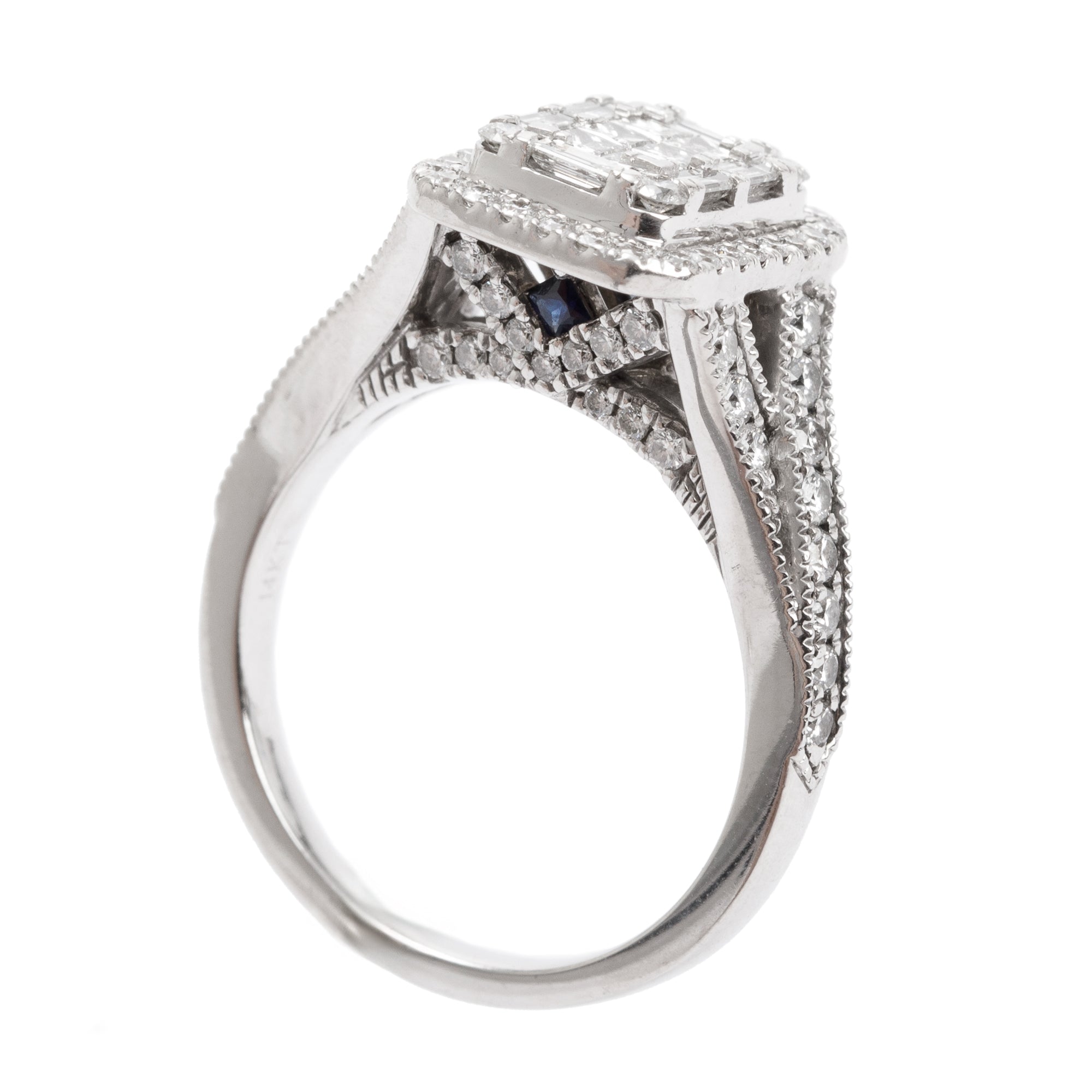 Vera Wang 14k White Gold Love Princess Cut Diamond Engagement Ring, Size 8
