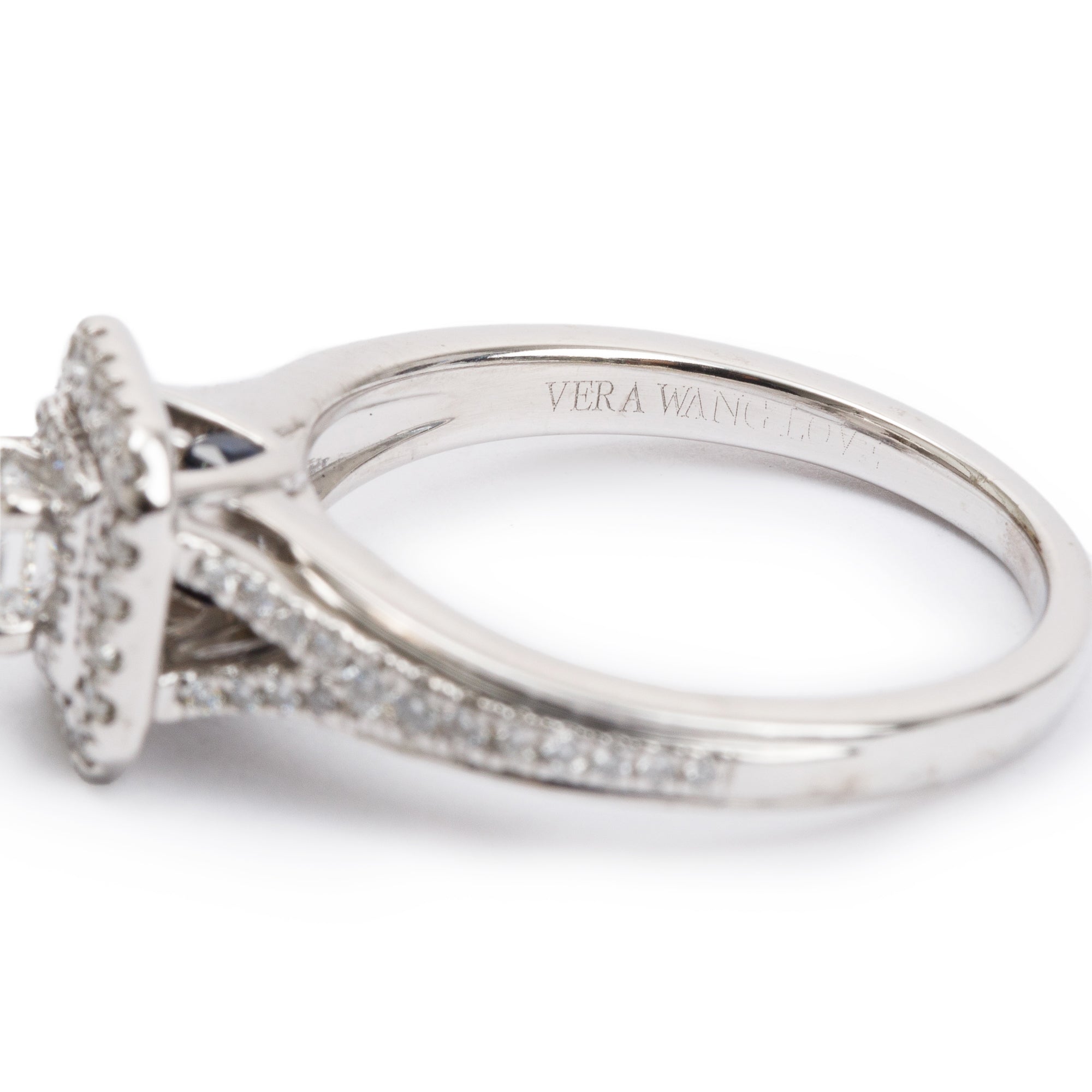 Vera Wang 14k White Gold Love Princess Cut Diamond Engagement Ring, Size 8