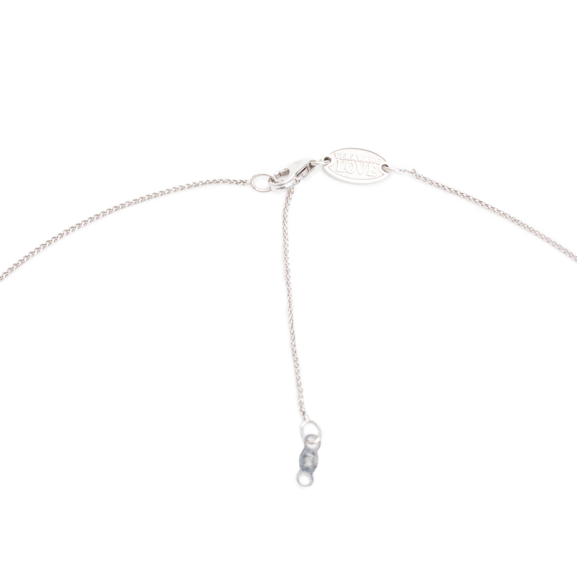 Vera Wang 18k White Gold Sapphire & Diamond Pendant Necklace