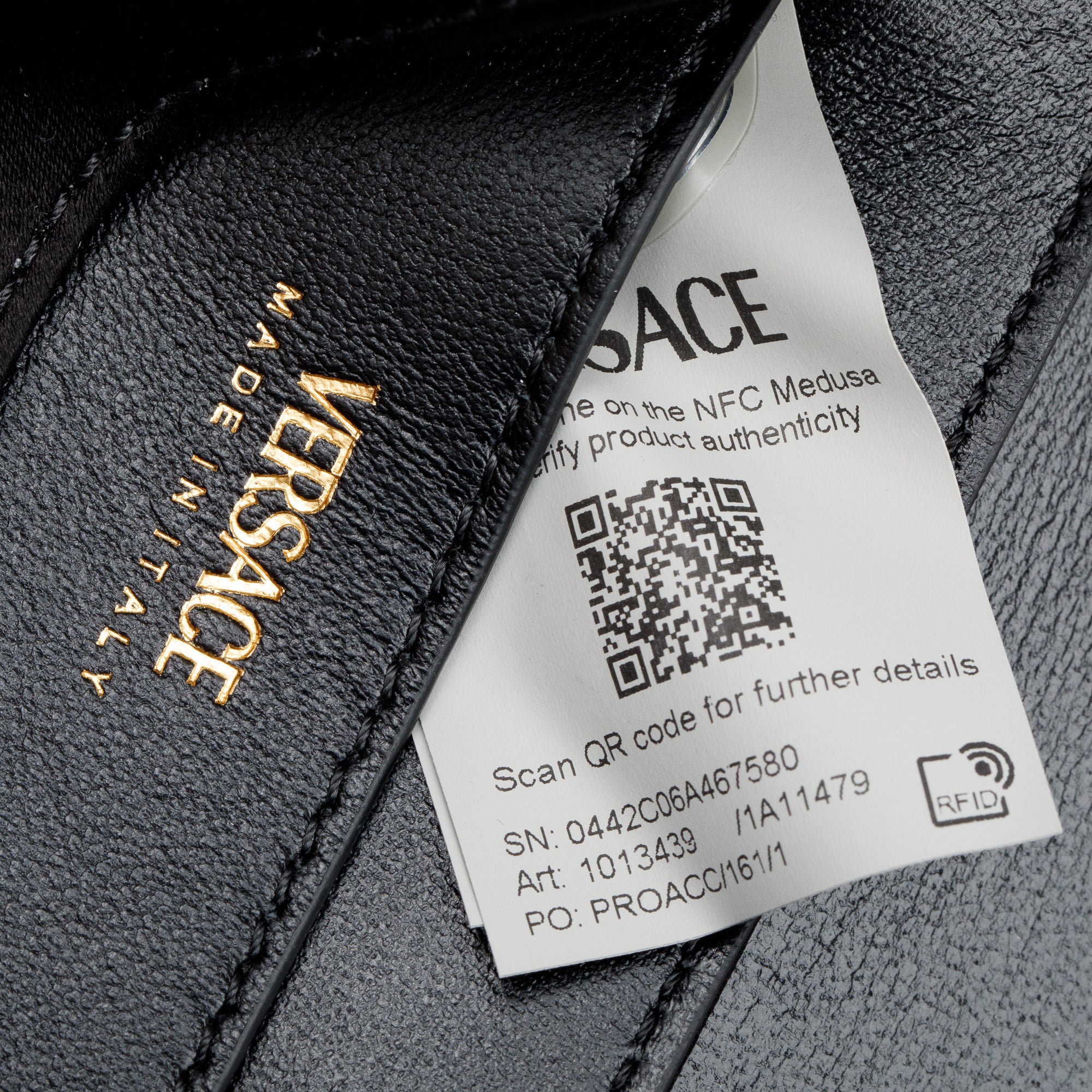 Versace 2024 Black Satin La Medusa Mini Handle Bag w/ Strap, Box & Receipt