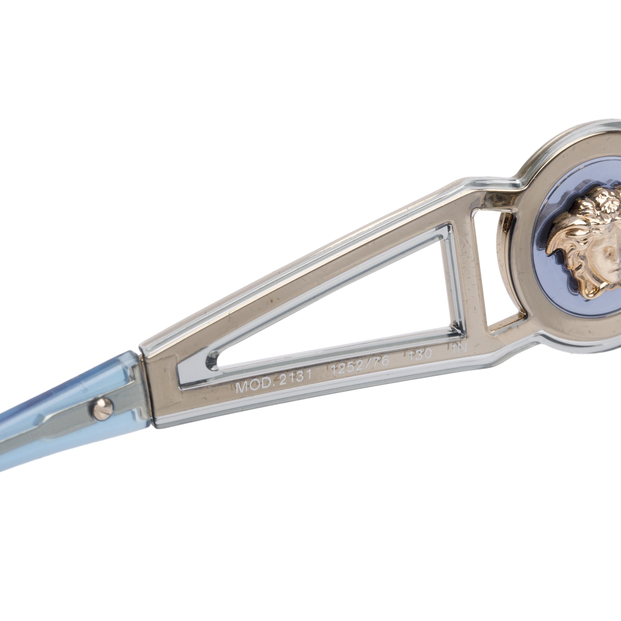 Versace 2131 Gold-Plated Medusa Rimless Shield Sunglasses w/ Case