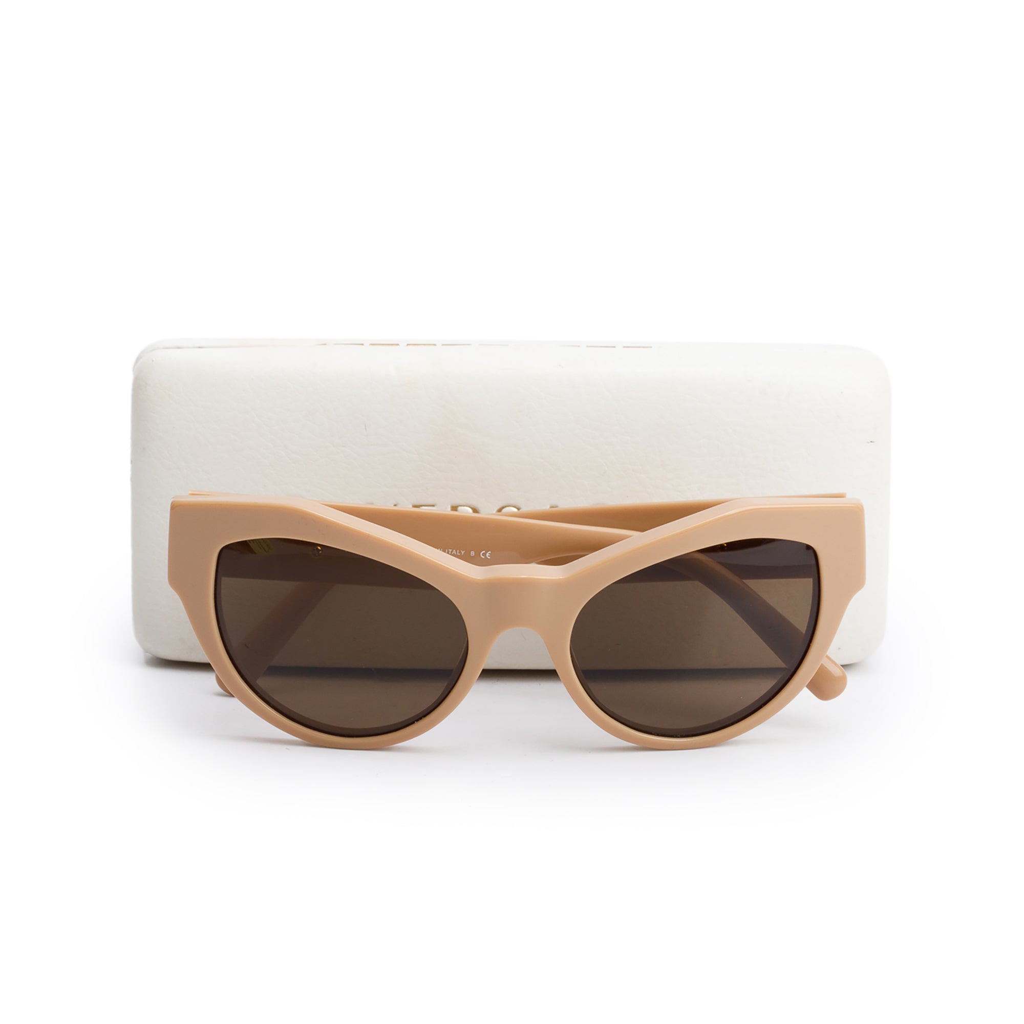 Versace 4253 Beige Acetate Medusa Cat Eye Sunglasses w/ Case