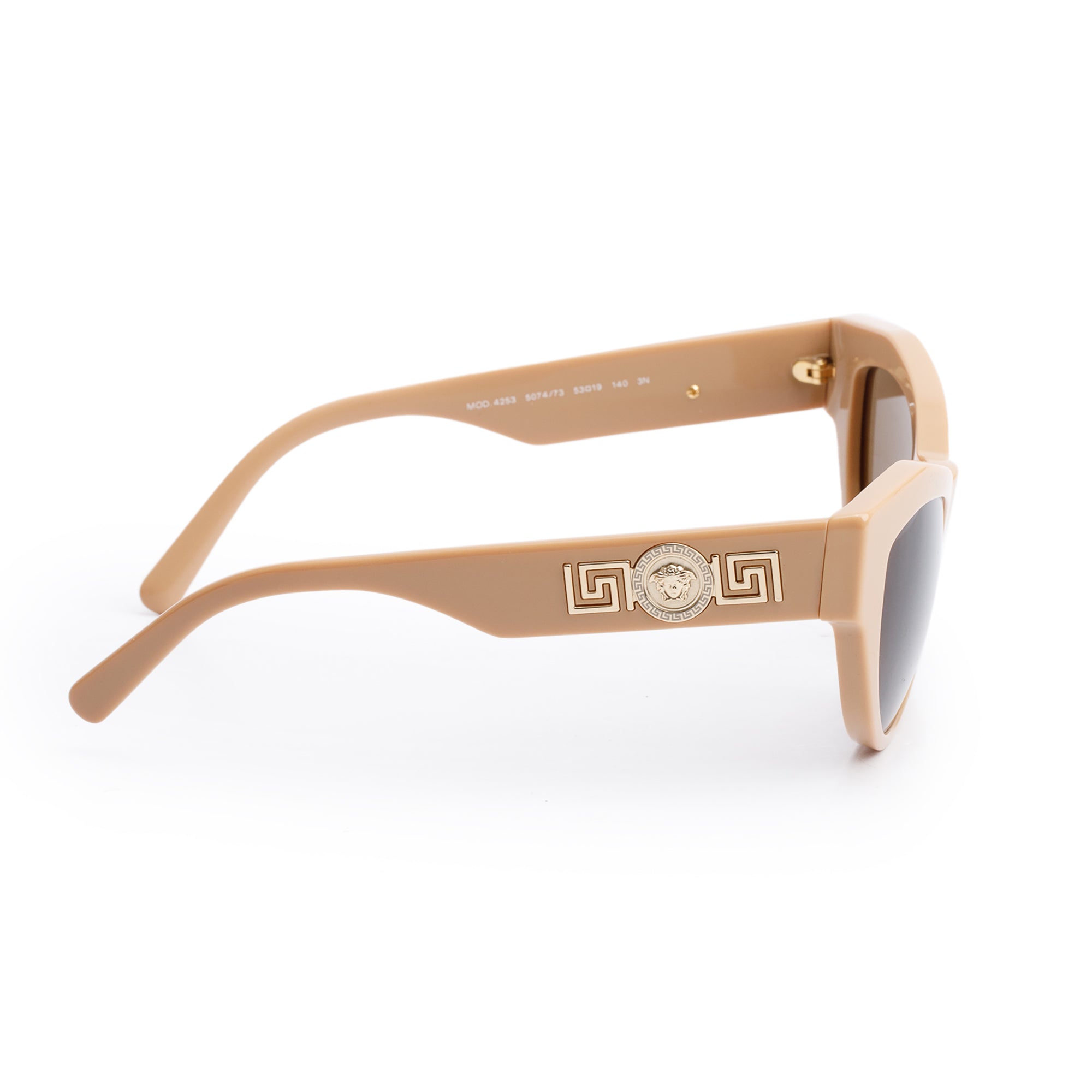Versace 4253 Beige Acetate Medusa Cat Eye Sunglasses w/ Case