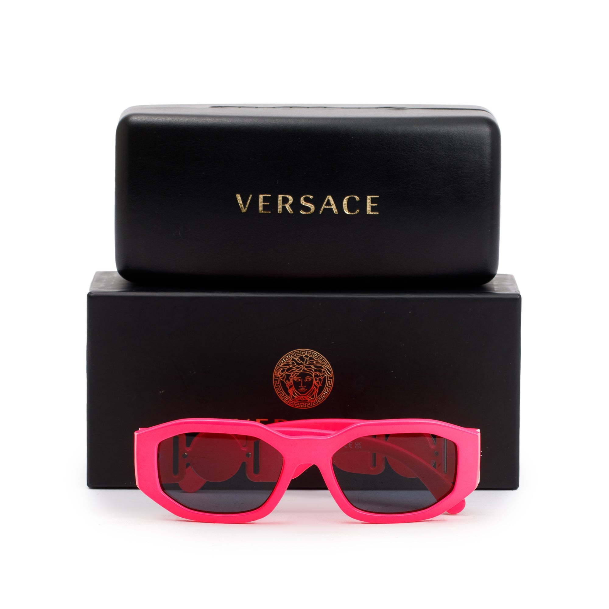 Versace 4351 Fuxia Fluo Medusa Biggie Sunglasses w/ Box & Case