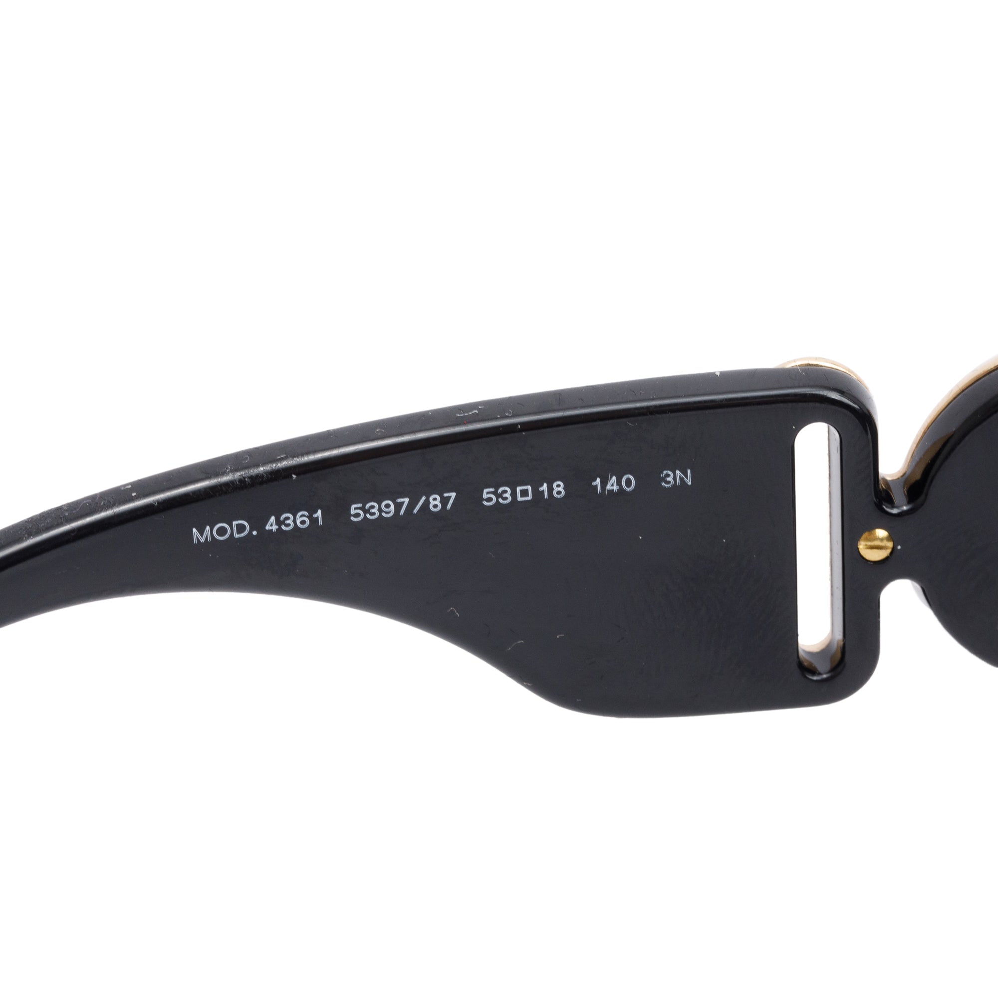 Versace 4361 Black Acetate Studded Medusa Biggie Sunglasses w/ Case