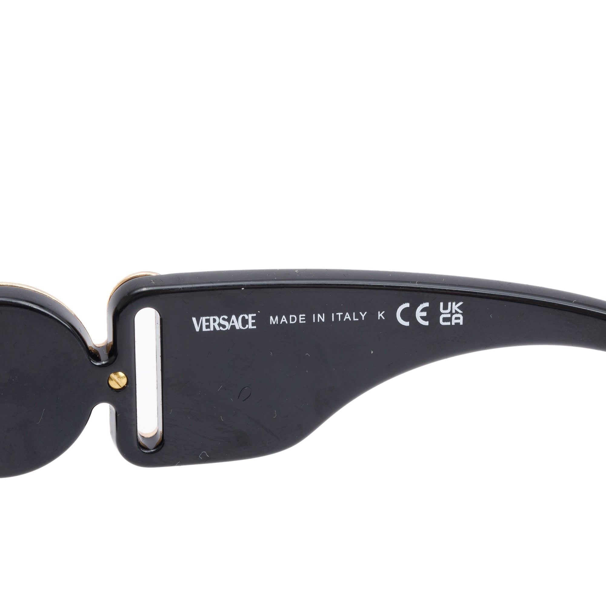 Versace 4361 Black Acetate Studded Medusa Biggie Sunglasses w/ Case