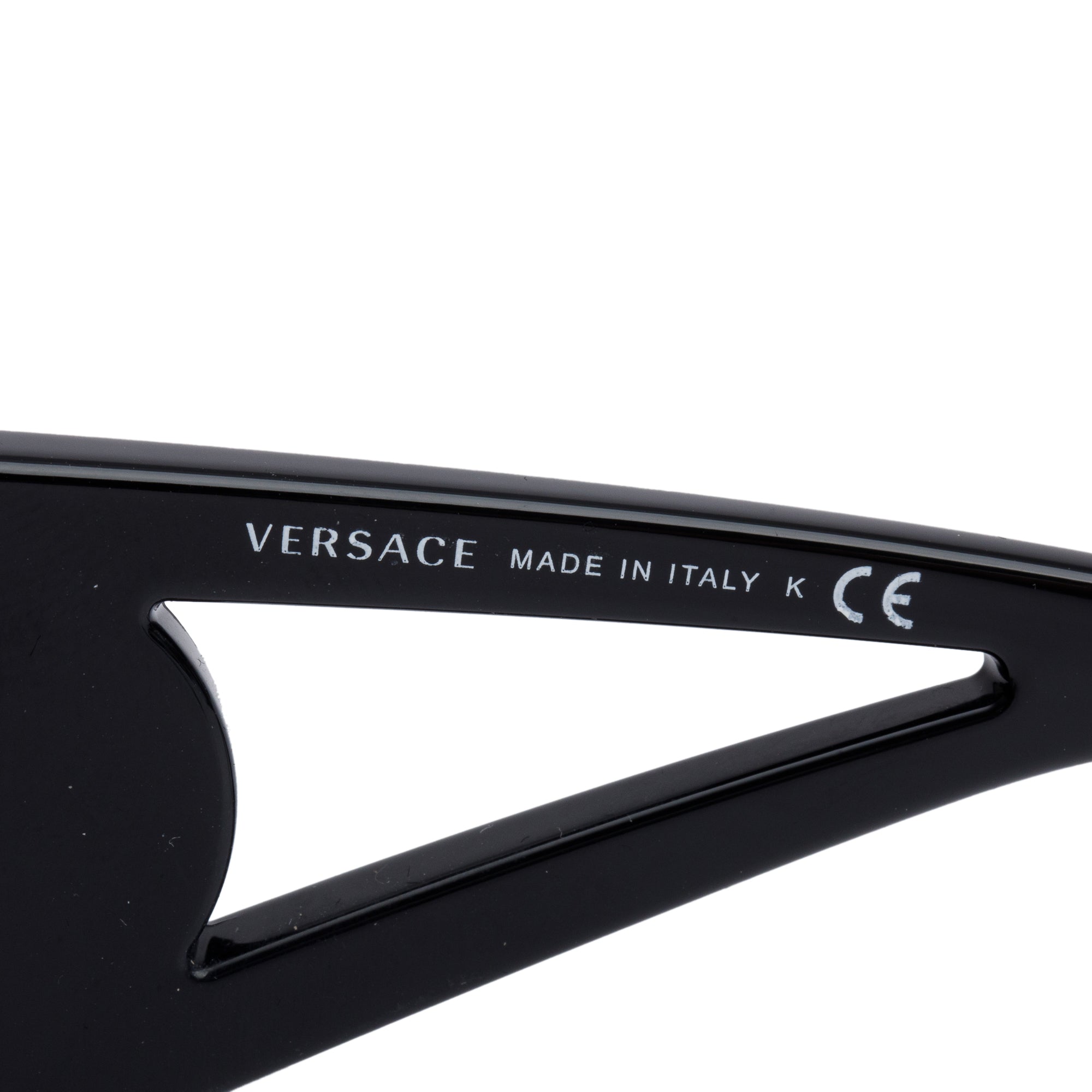 Versace 4393 Black Acetate Medusa Shield Sunglasses w/ Box & Case