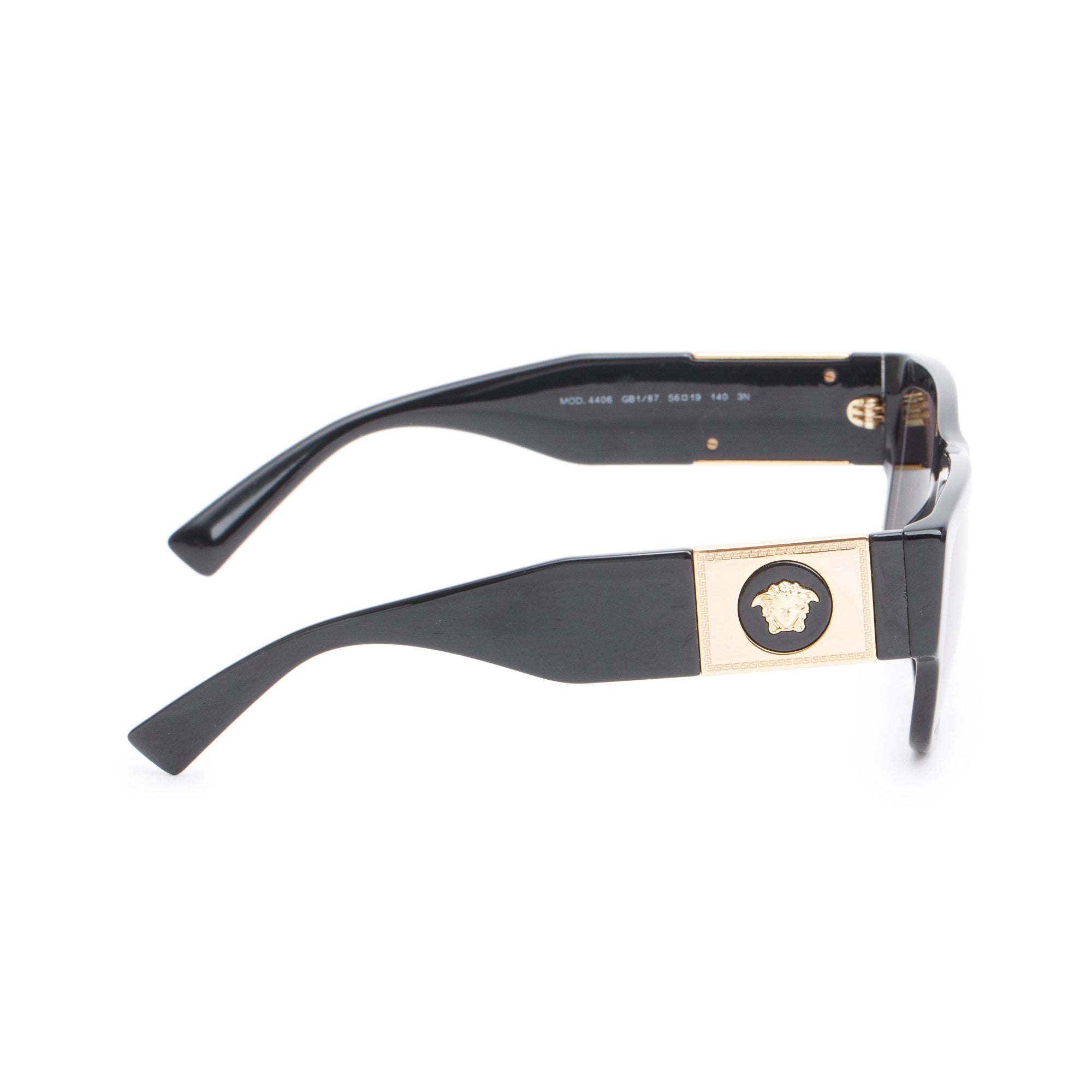 Versace 4406 Black Acetate Medusa Square Sunglasses w/ Case