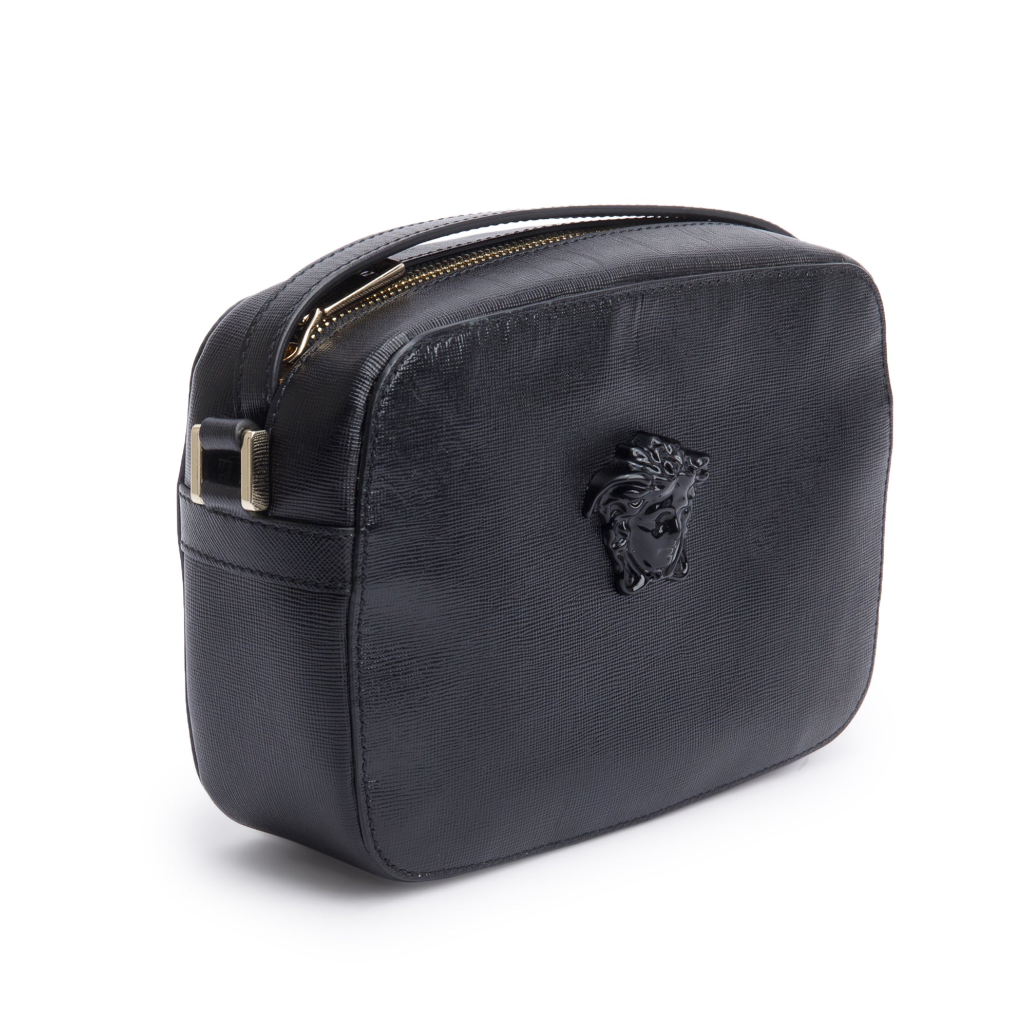 Versace Black Calfskin Leather Palazzo Camera Bag