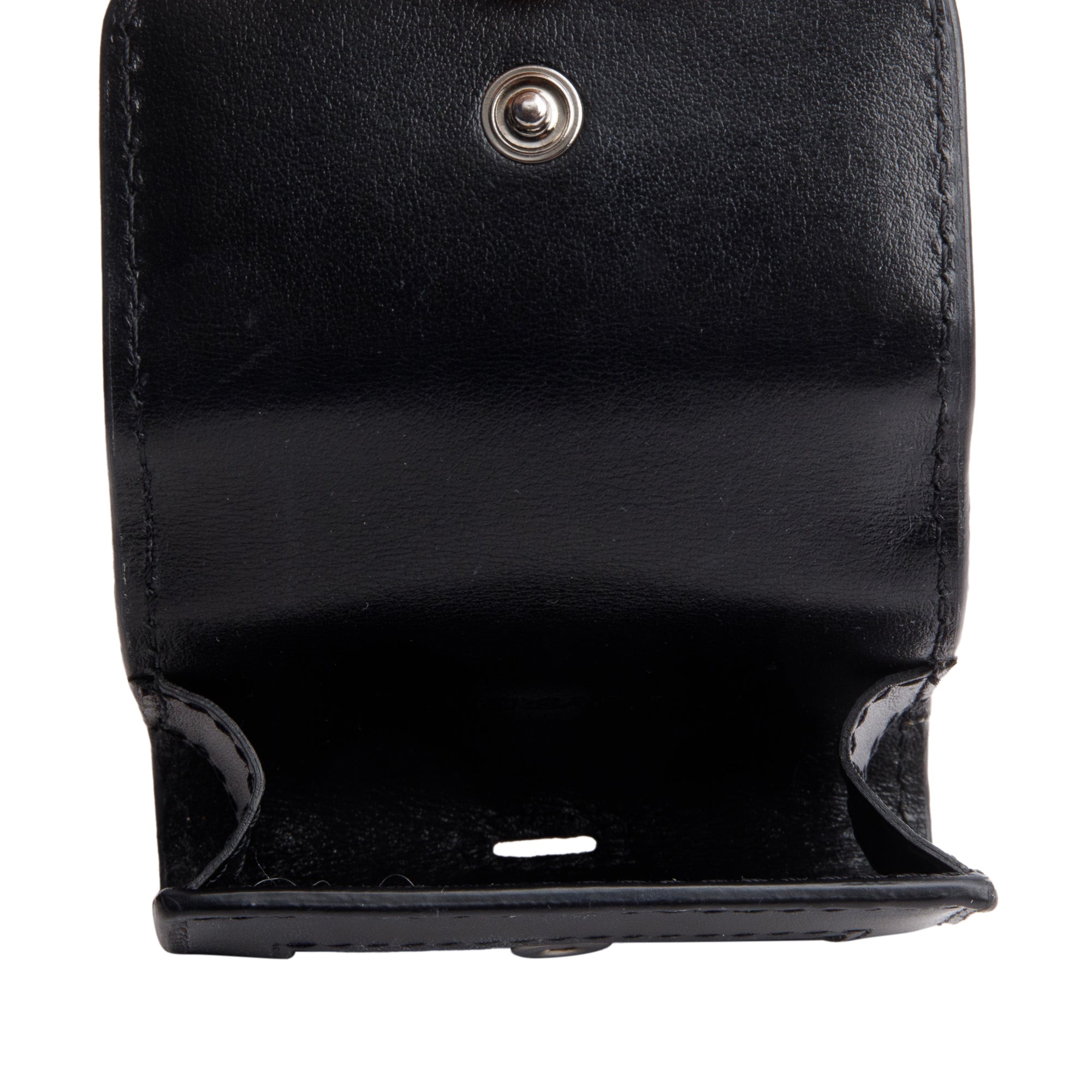 Versace Black Jacquard Leather Canvas Logo Airpod Case