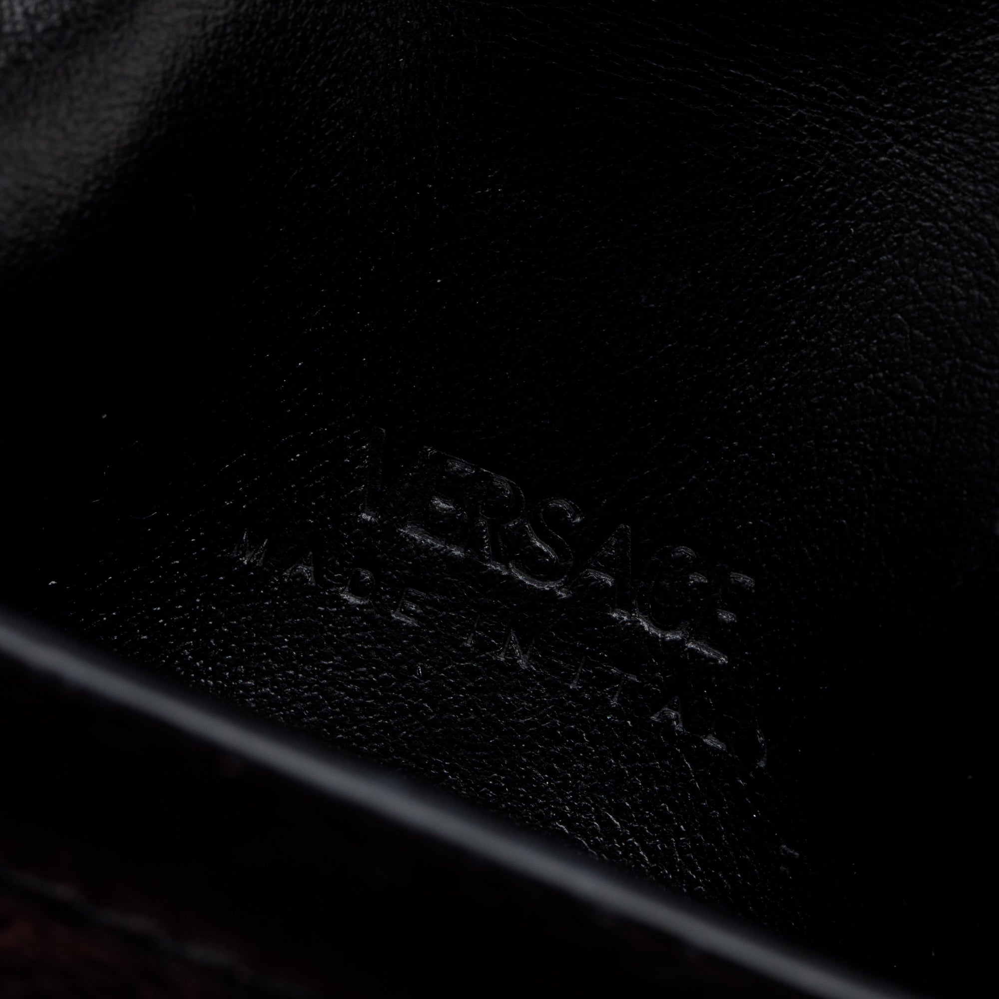 Versace Black Jacquard Leather Canvas Logo Airpod Case