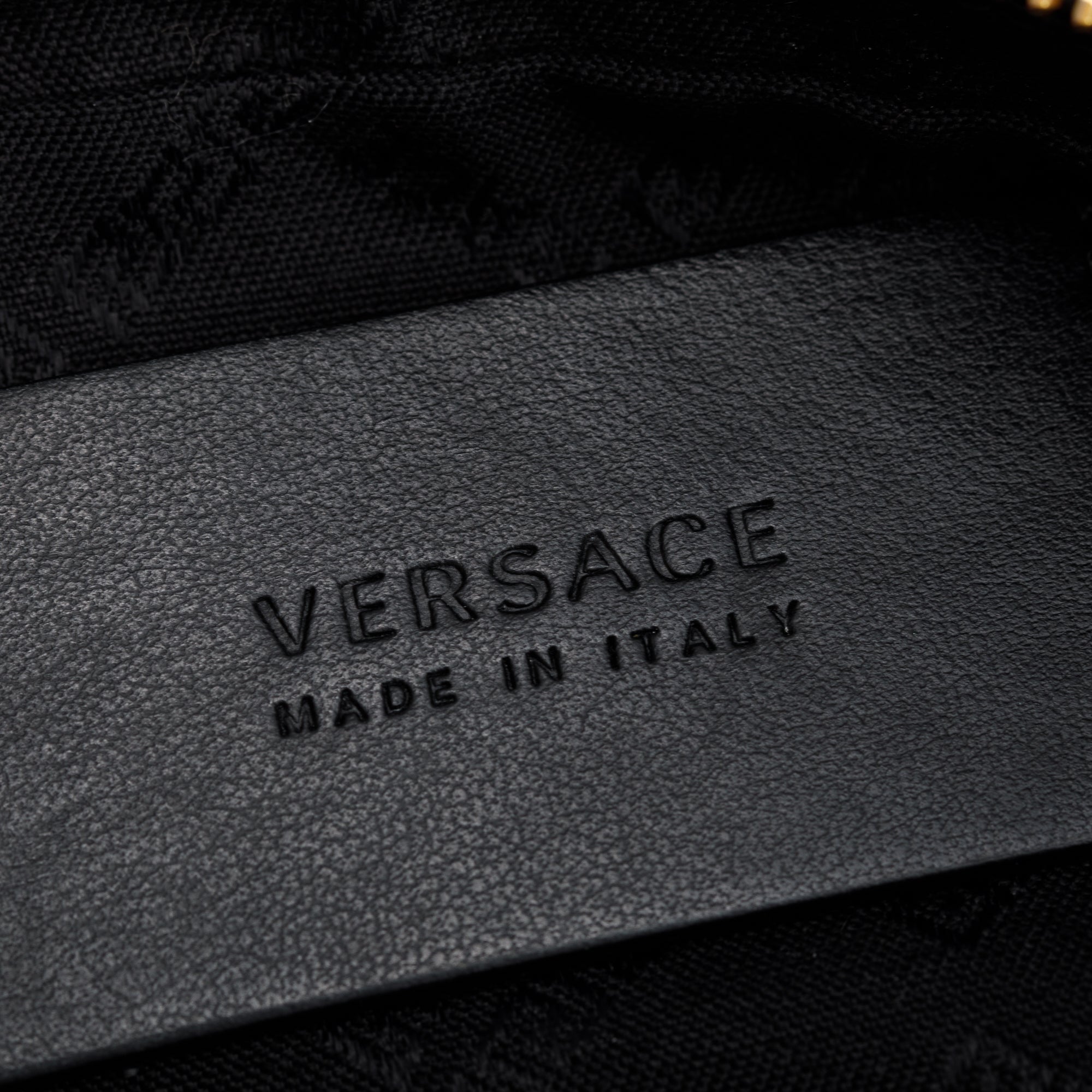 Versace Black Leather Medusa Waist Bag
