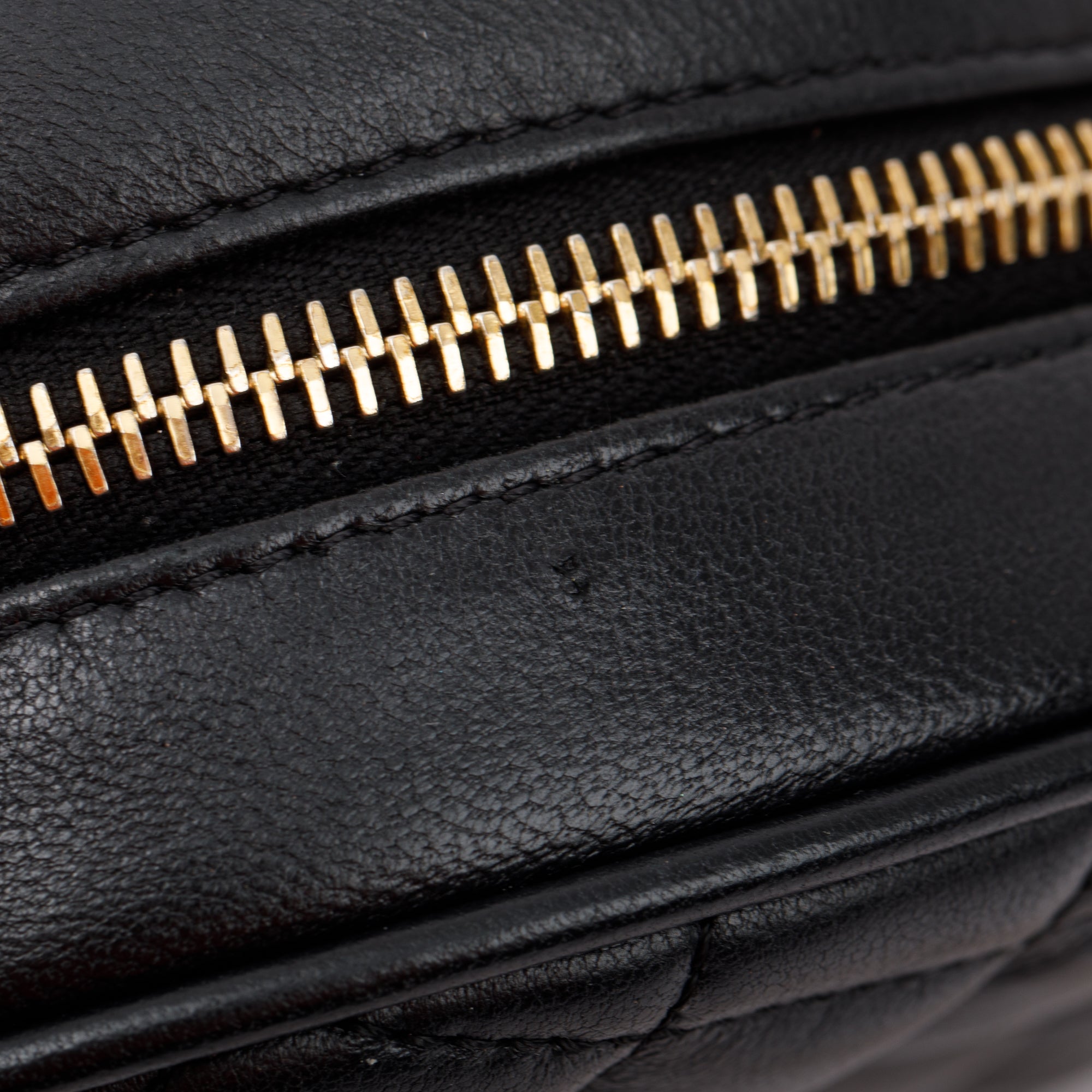 Versace Black Nappa Quilted Leather La Medusa Round Camera Bag