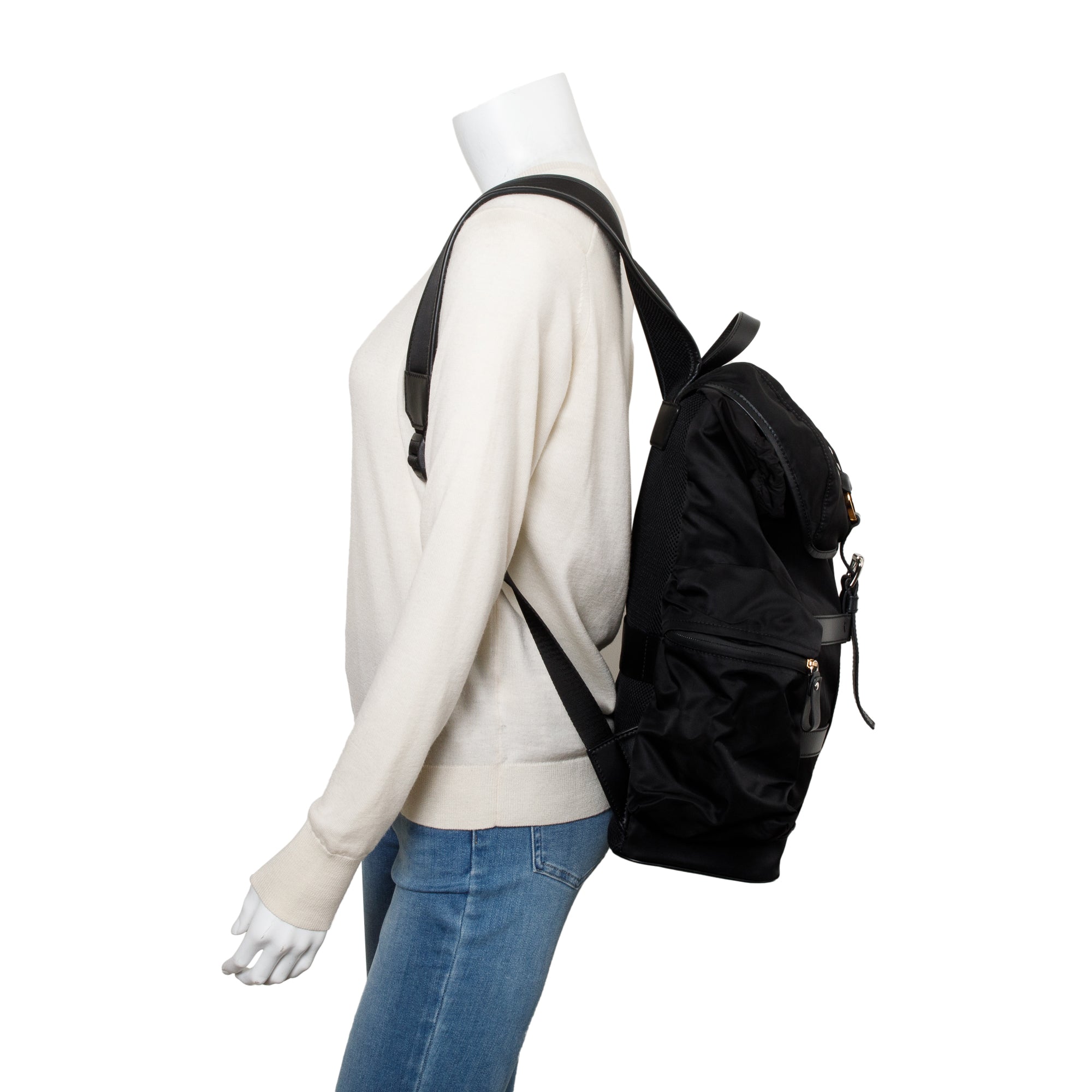 Versace Black Nylon Medusa Greca Backpack