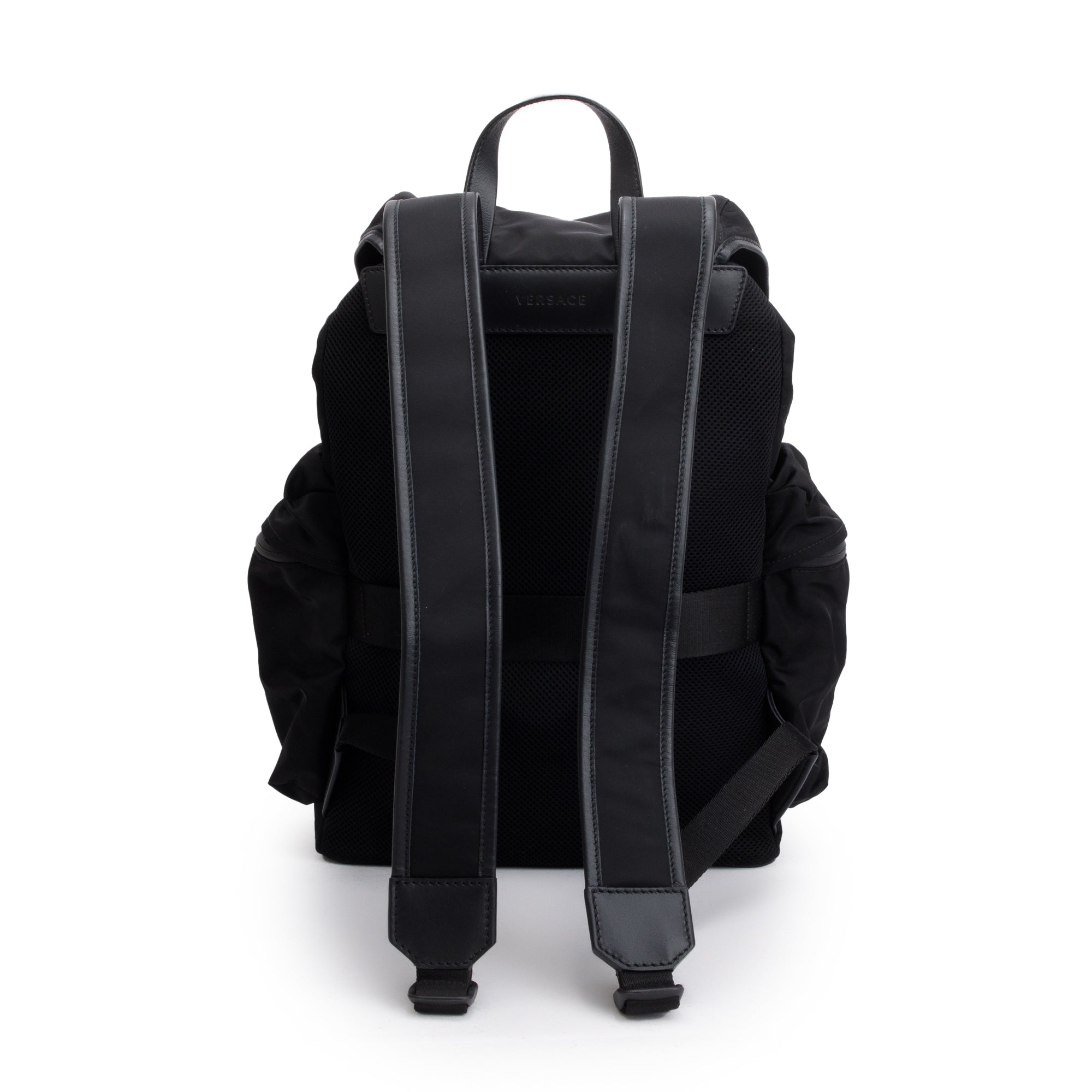 Versace Black Nylon Medusa Greca Backpack