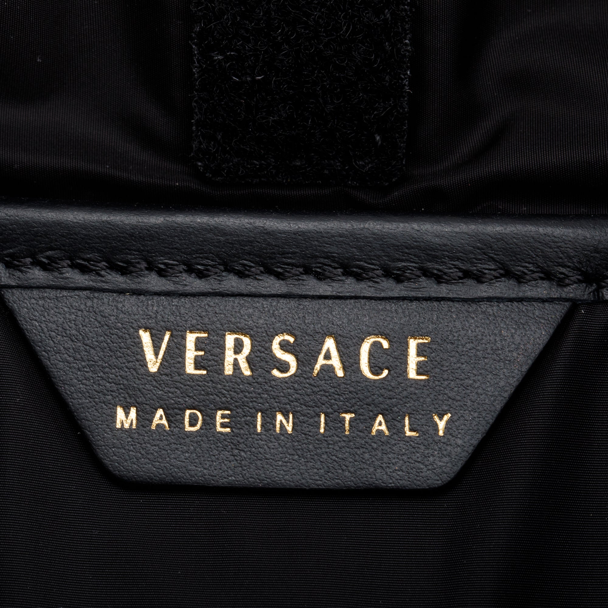 Versace Black Nylon Medusa Greca Backpack