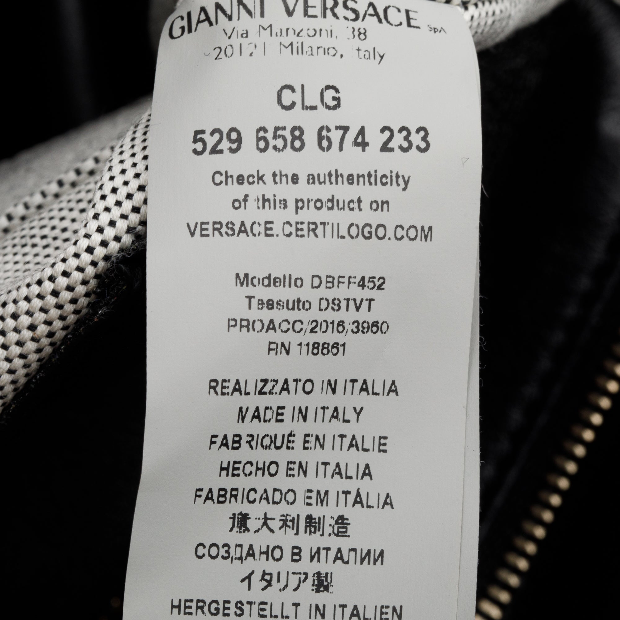 Versace Black Saffiano Leather Palazzo Empire Handle Bag w/ Strap