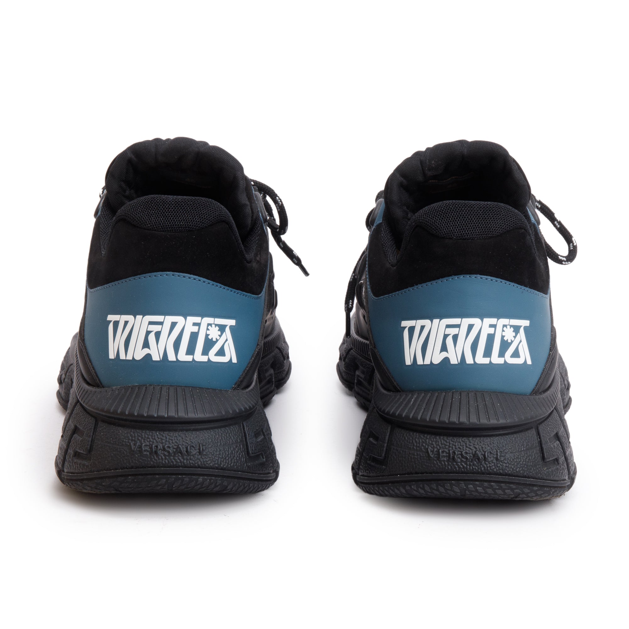 Versace Black/Multicolor Leather Nylon Trigreca Medusa Renaissance Sneakers, Size 45 w/ Box & Authenticity Card