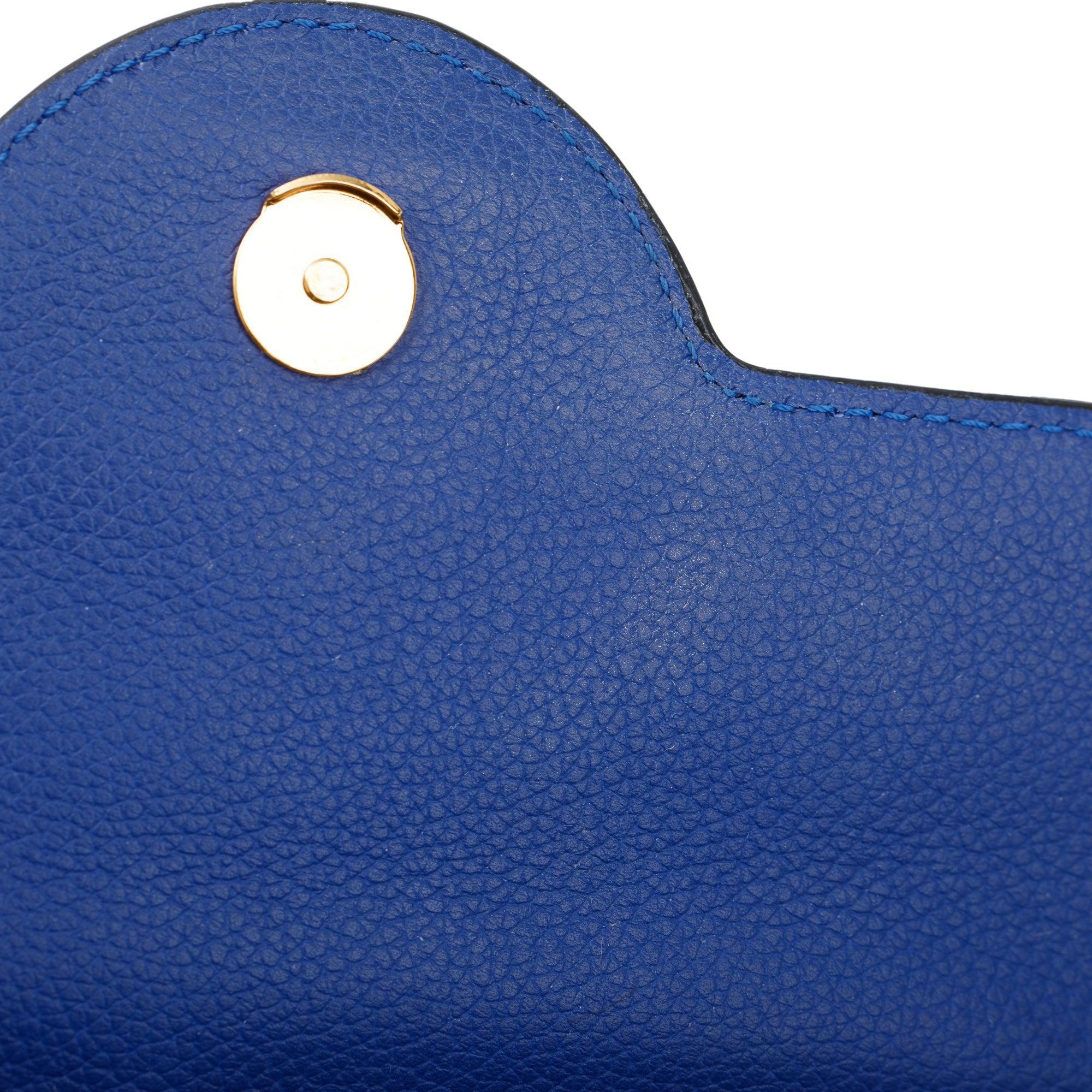 Versace Blue Calfskin Leather La Medusa Crossbody Bag w/ Authenticity Card