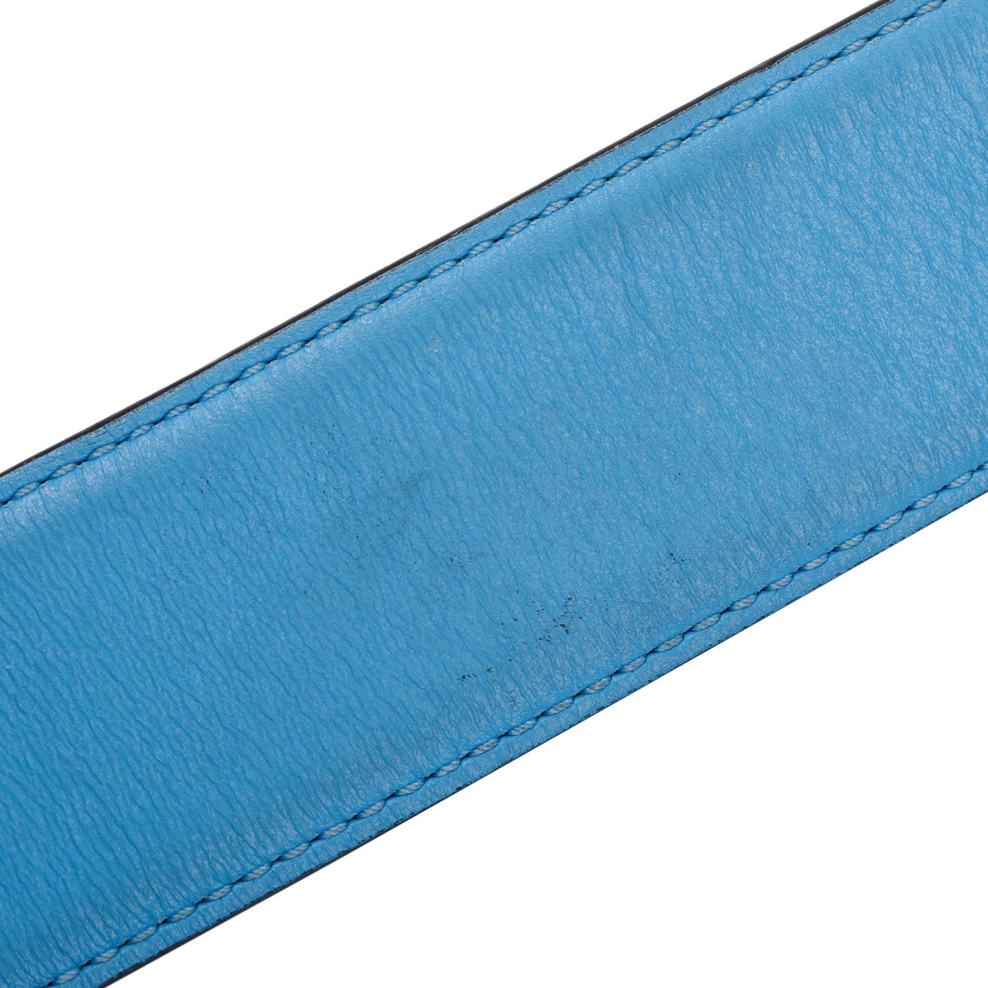 Versace Blue Classic Medusa Leather Belt