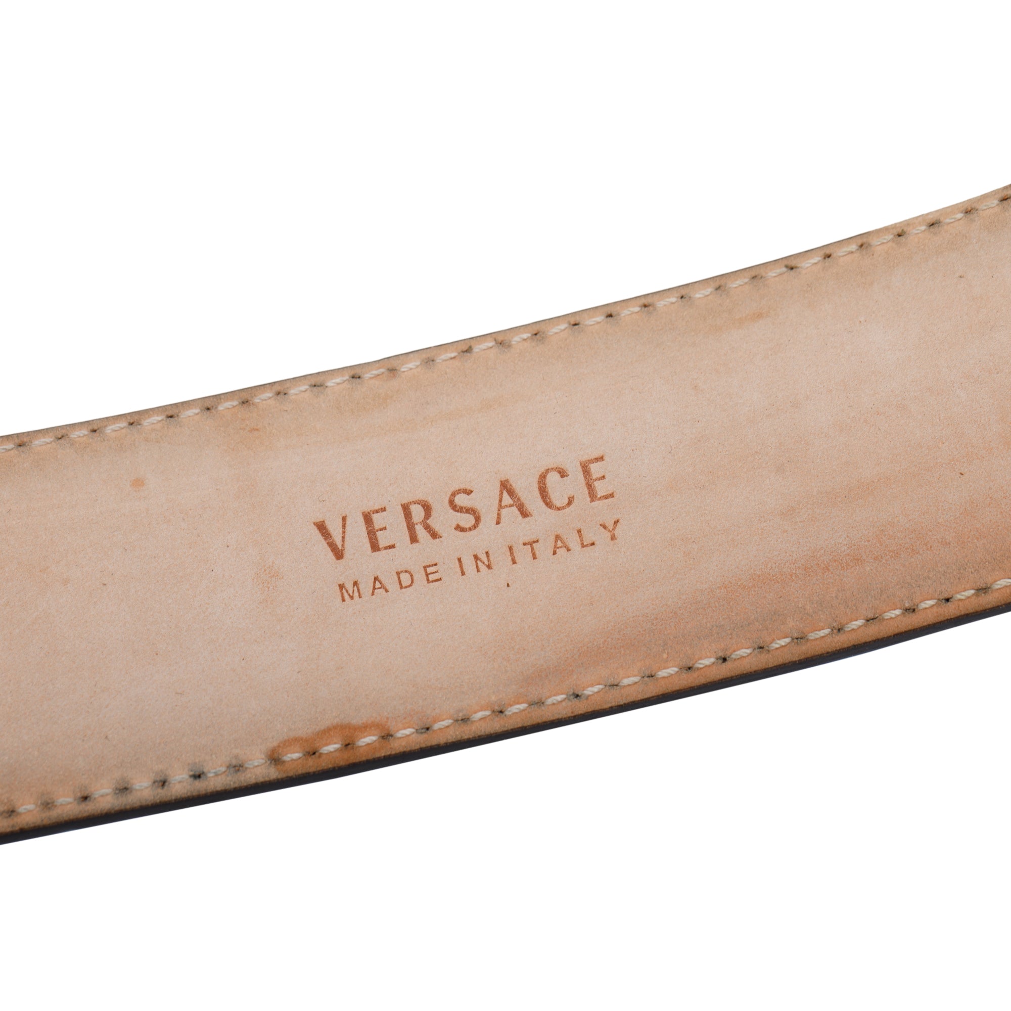 Versace Blue Classic Medusa Leather Belt