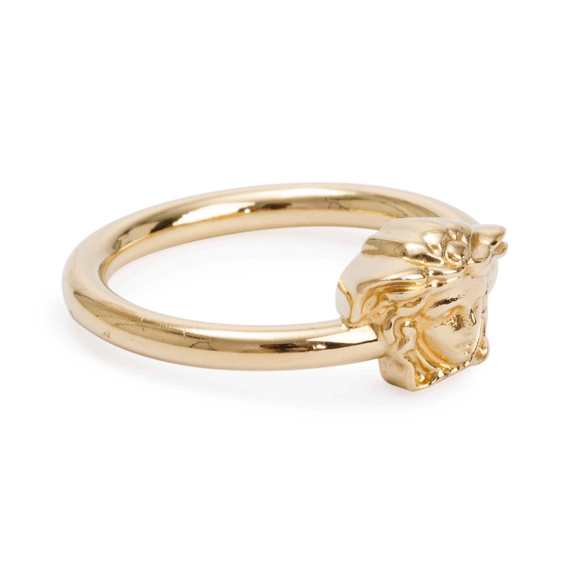 Versace Gold-Plated Metal La Medusa Cocktail Ring, Size 8