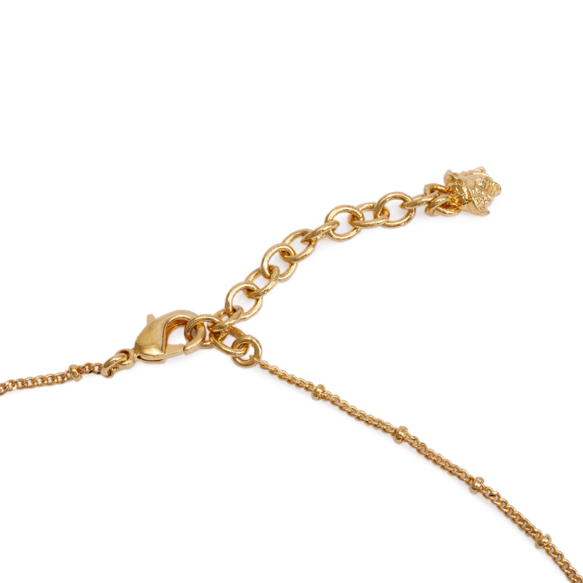 Versace Gold Plated Mother Of Pearl Medusa Pendant Necklace w/ Box