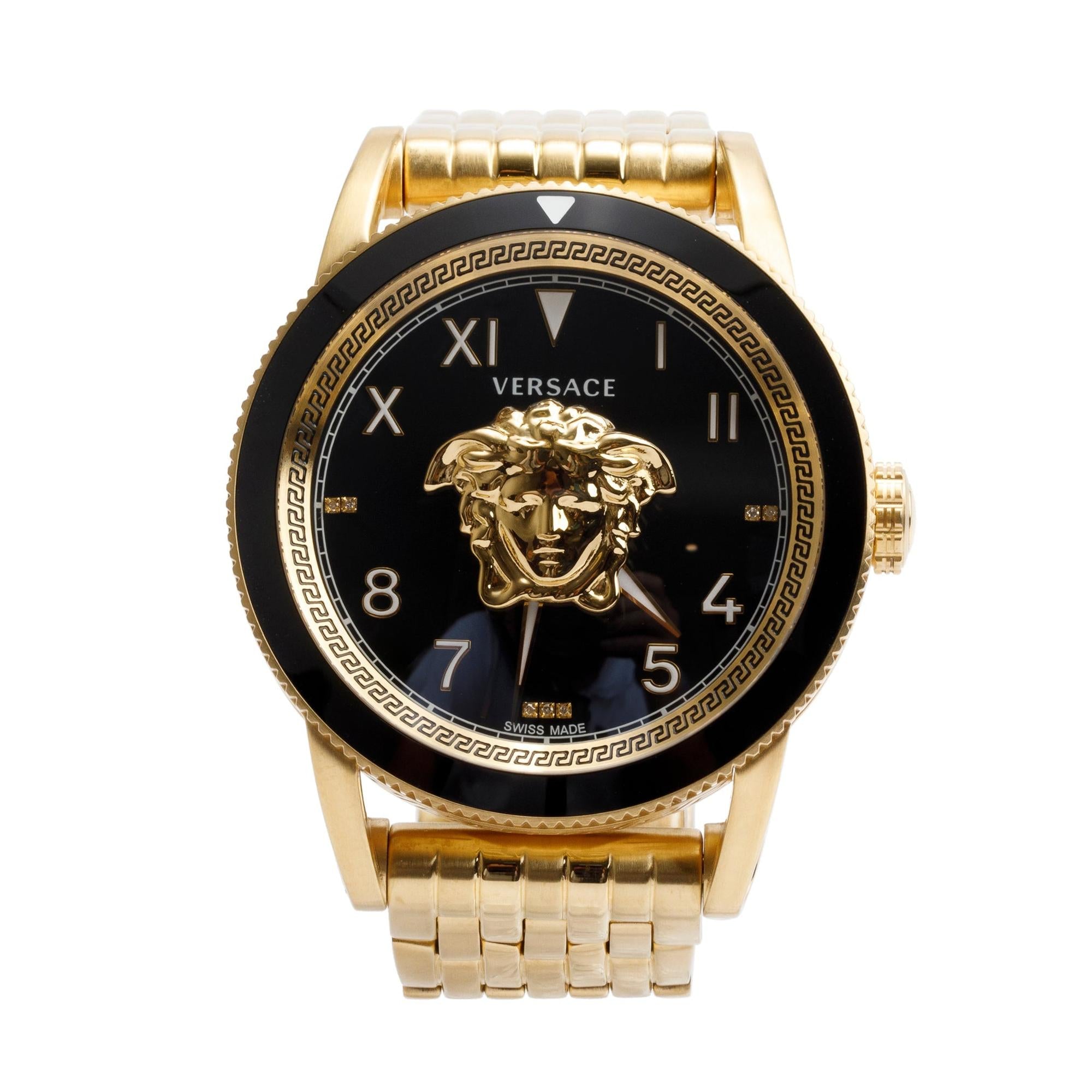 Versace Gold-Plated Stainless Steel V-Palazzo 43 MM Quartz Watch w/ Box