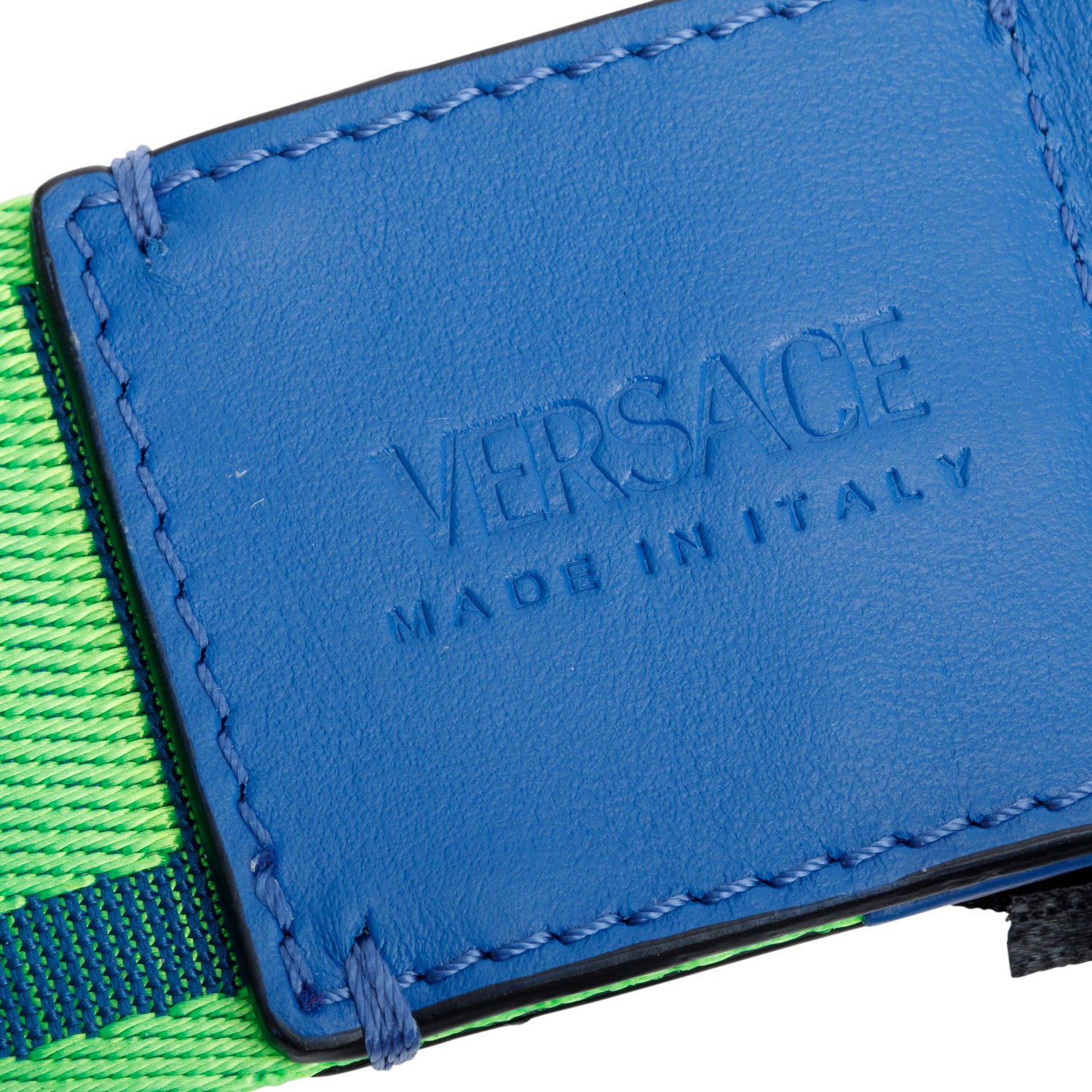 Versace Green Jacqauard Canvas Greca Belt
