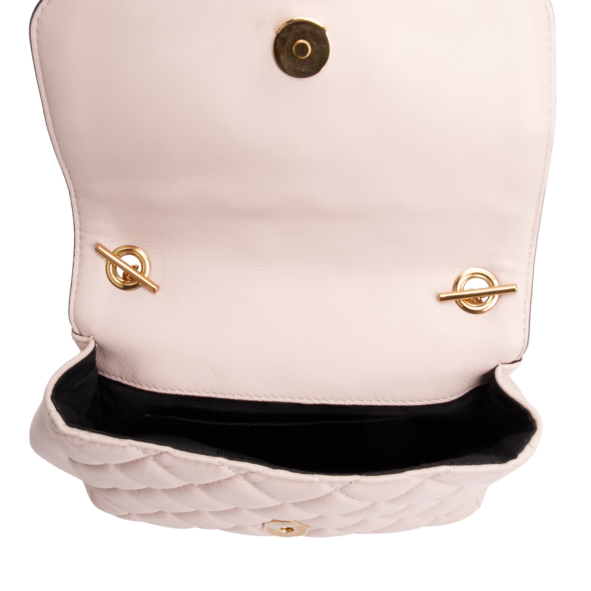 Versace Light Pink Quilted Nappa Leather Medusa Chain Crossbody Bag