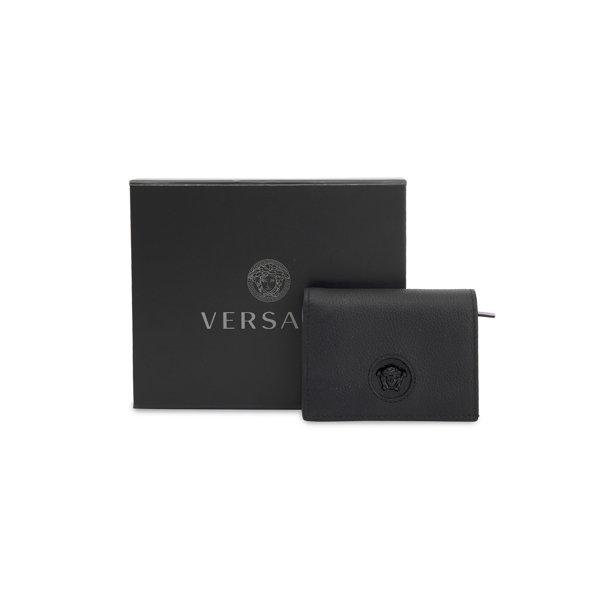 Versace Medusa Leather Card Holder Wallet w/ Box