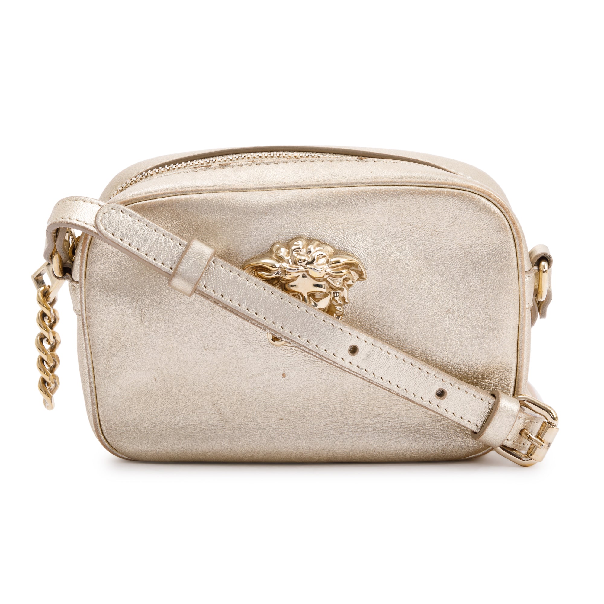 Versace Metallic Gold Palazzo Camera Bag