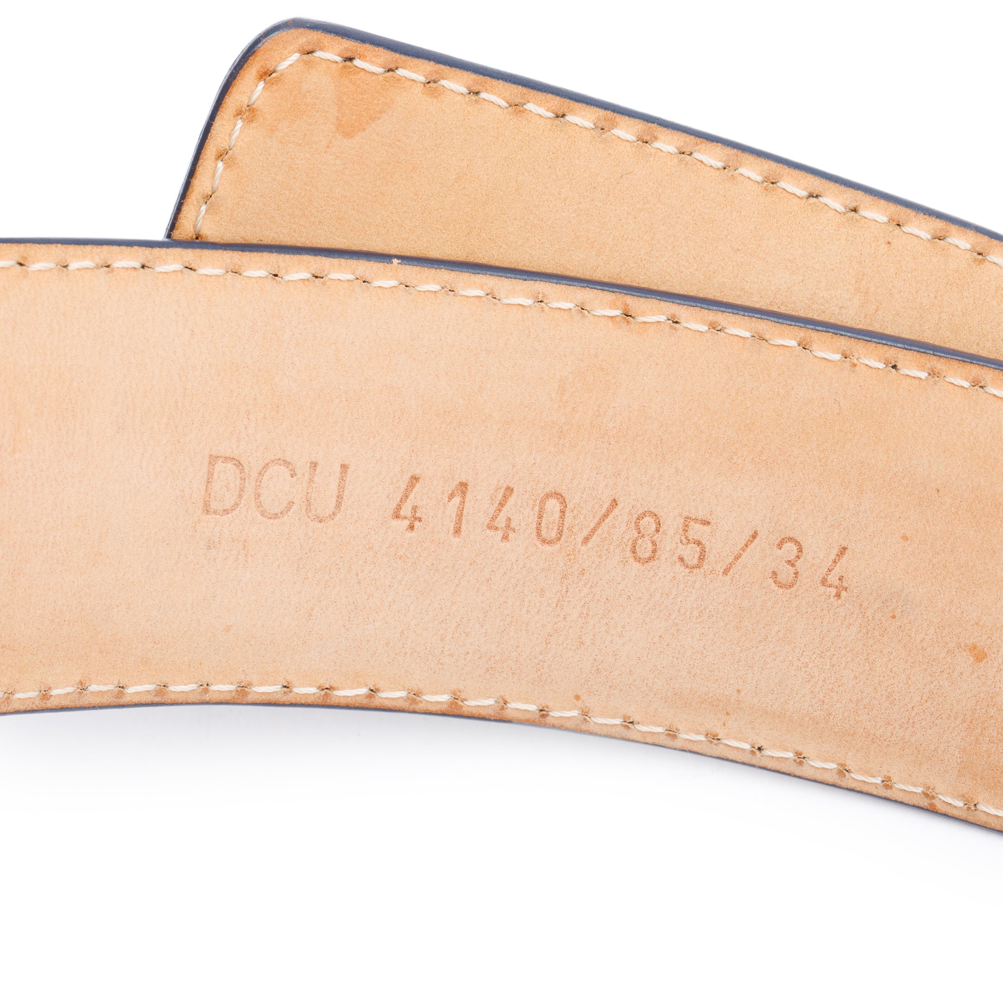 Versace Navy Calfskin Leather Palazzo Medusa Belt 85 34