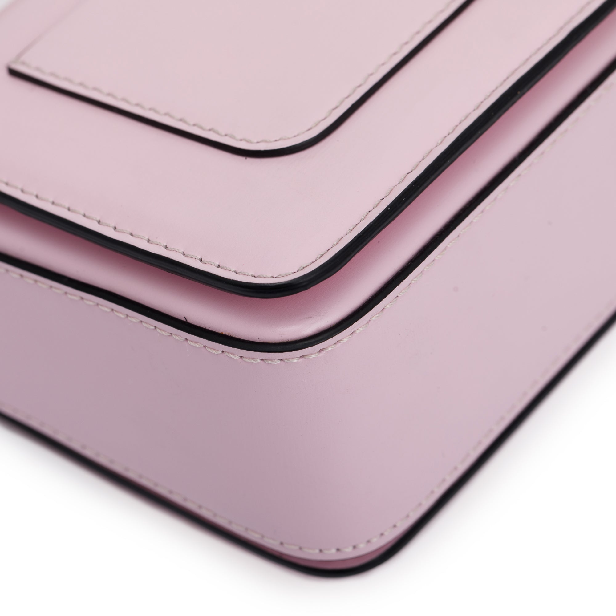 Versace Pink Calfskin Leather Medallion Tribute Shoulder Bag