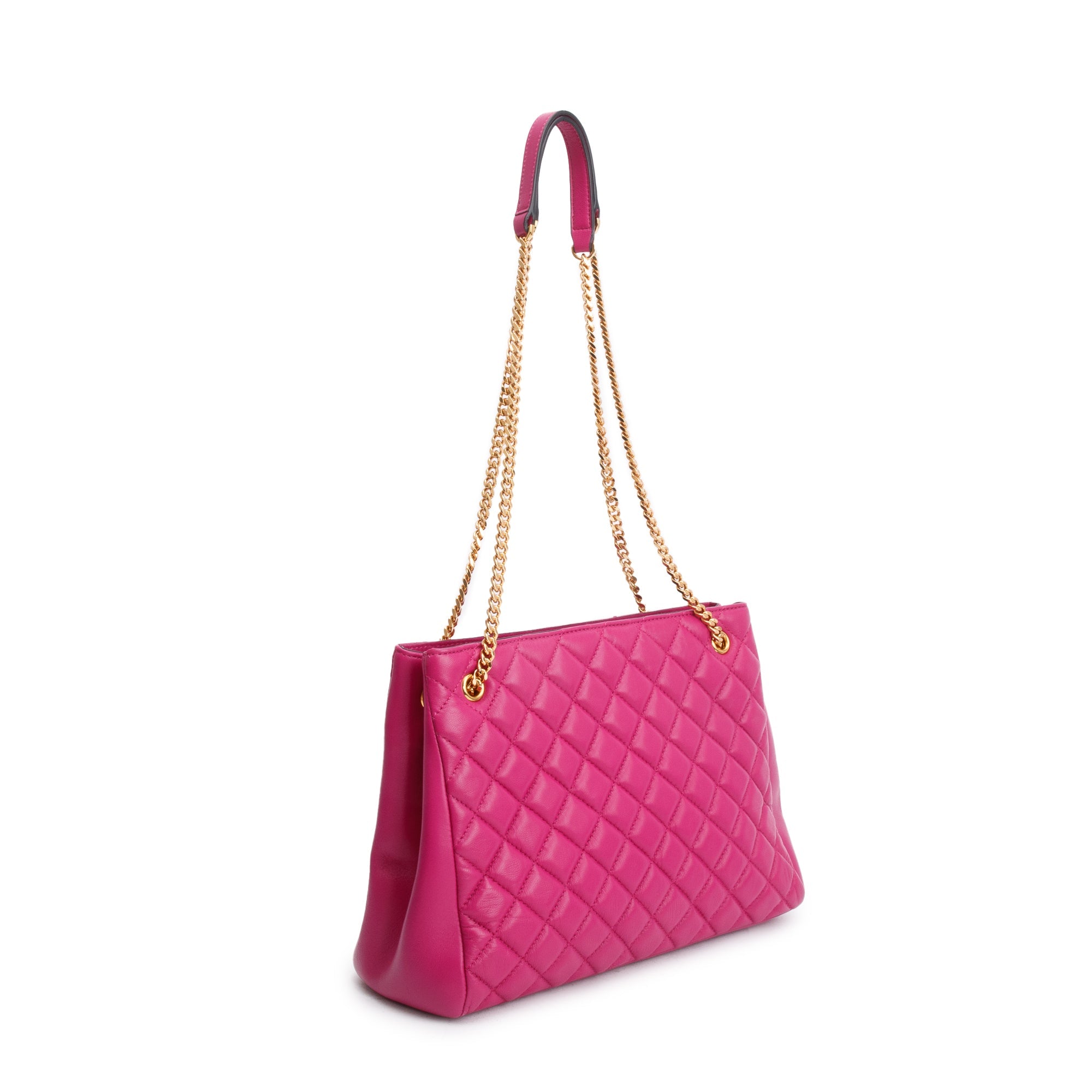 Versace Pink Quilted Calfskin Leather La Medusa Chain Shoulder Bag