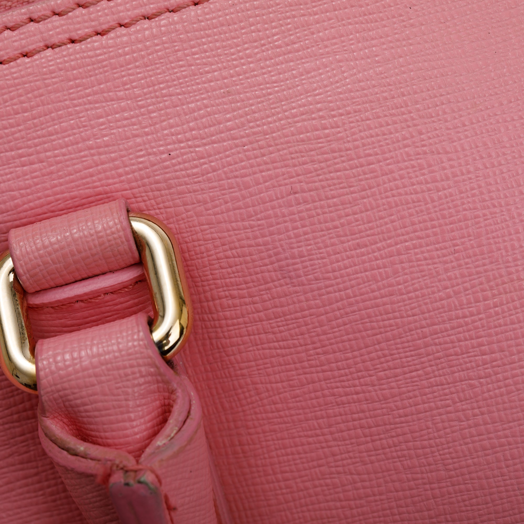 Versace Pink Saffiano Leather Palazzo Medusa Large Boston Bag