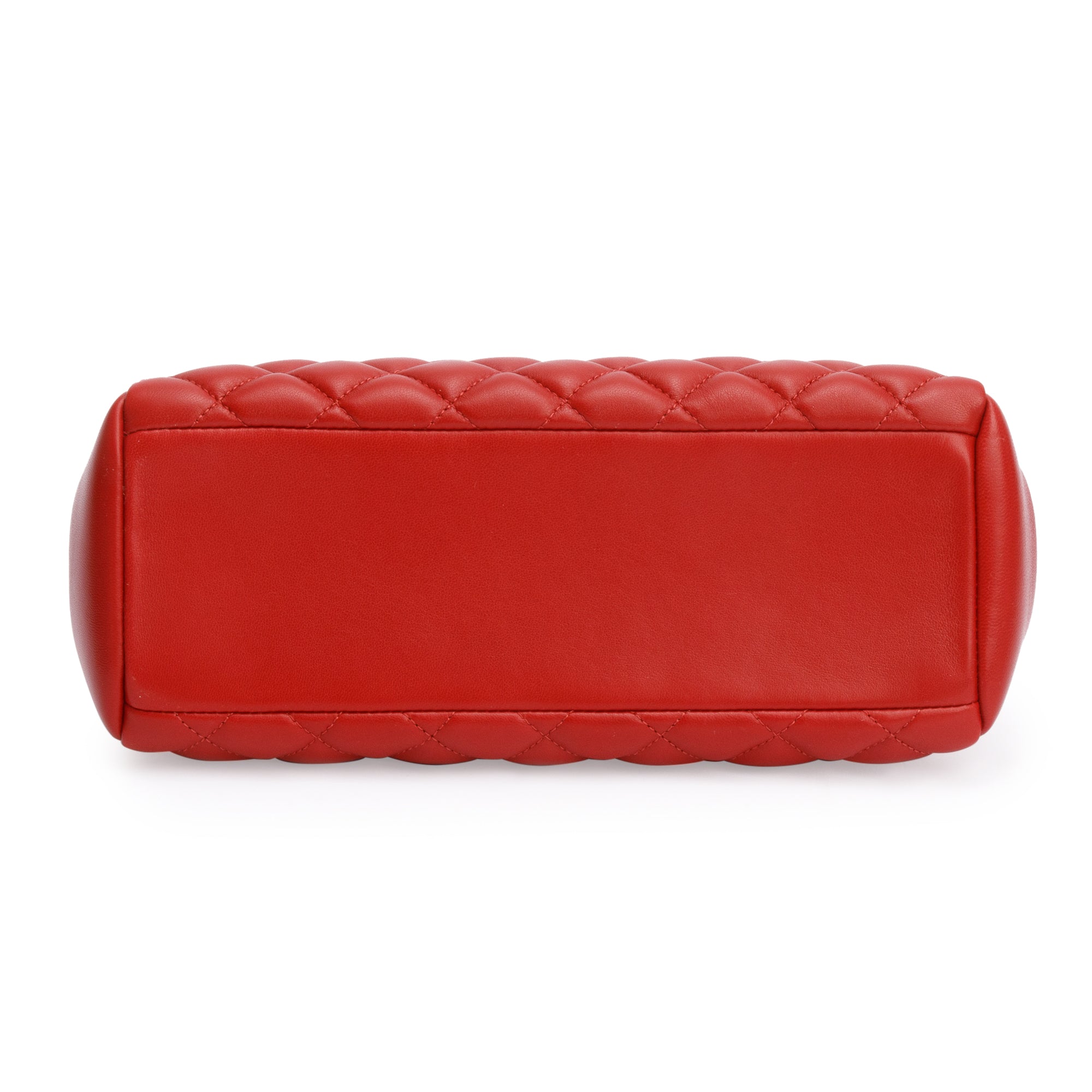 Versace Red Quilted Calfskin Leather Small La Medusa Tote Bag