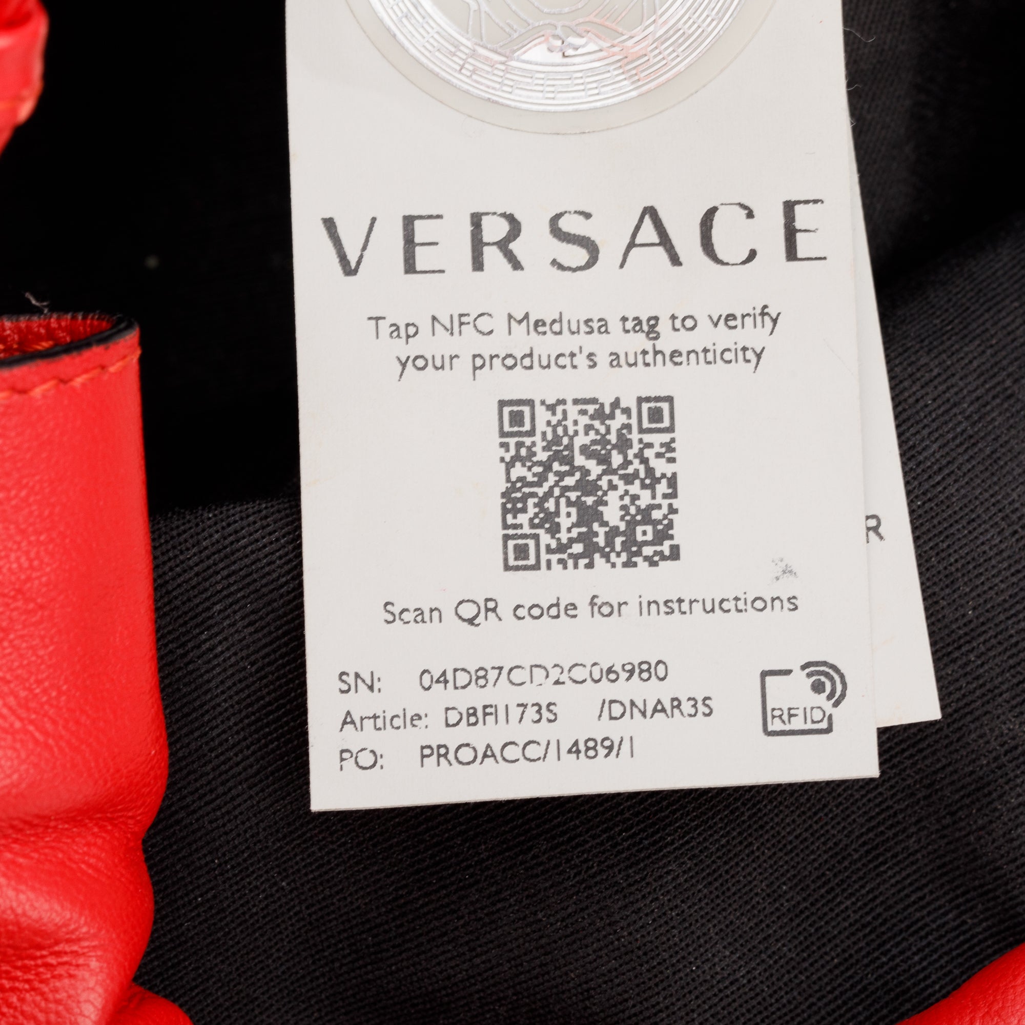 Versace Red Quilted Nappa Leather Small Medusa Drawstring Bucket Bag