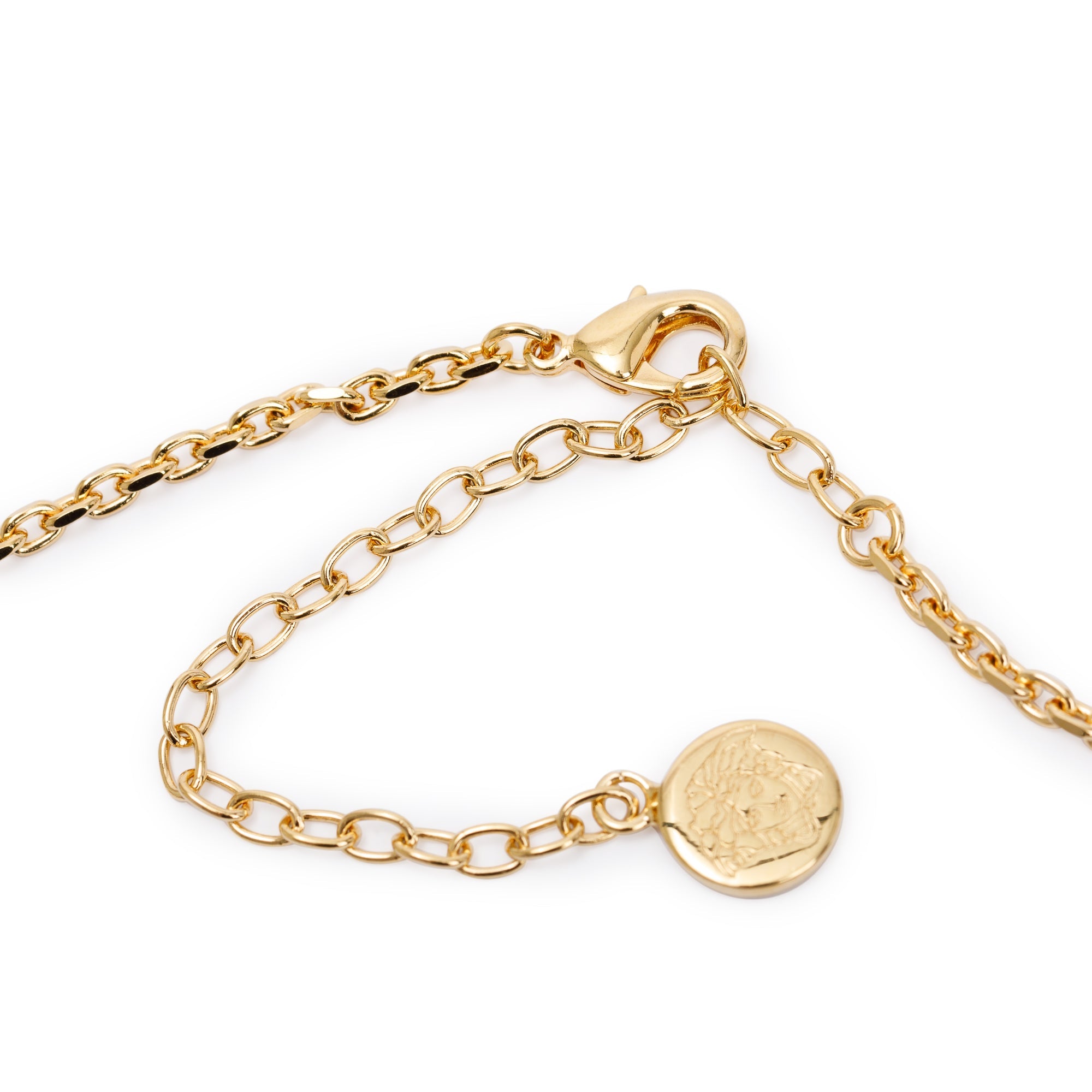 Versace Silver & Gold Plated Octagon Medusa Pendant Necklace