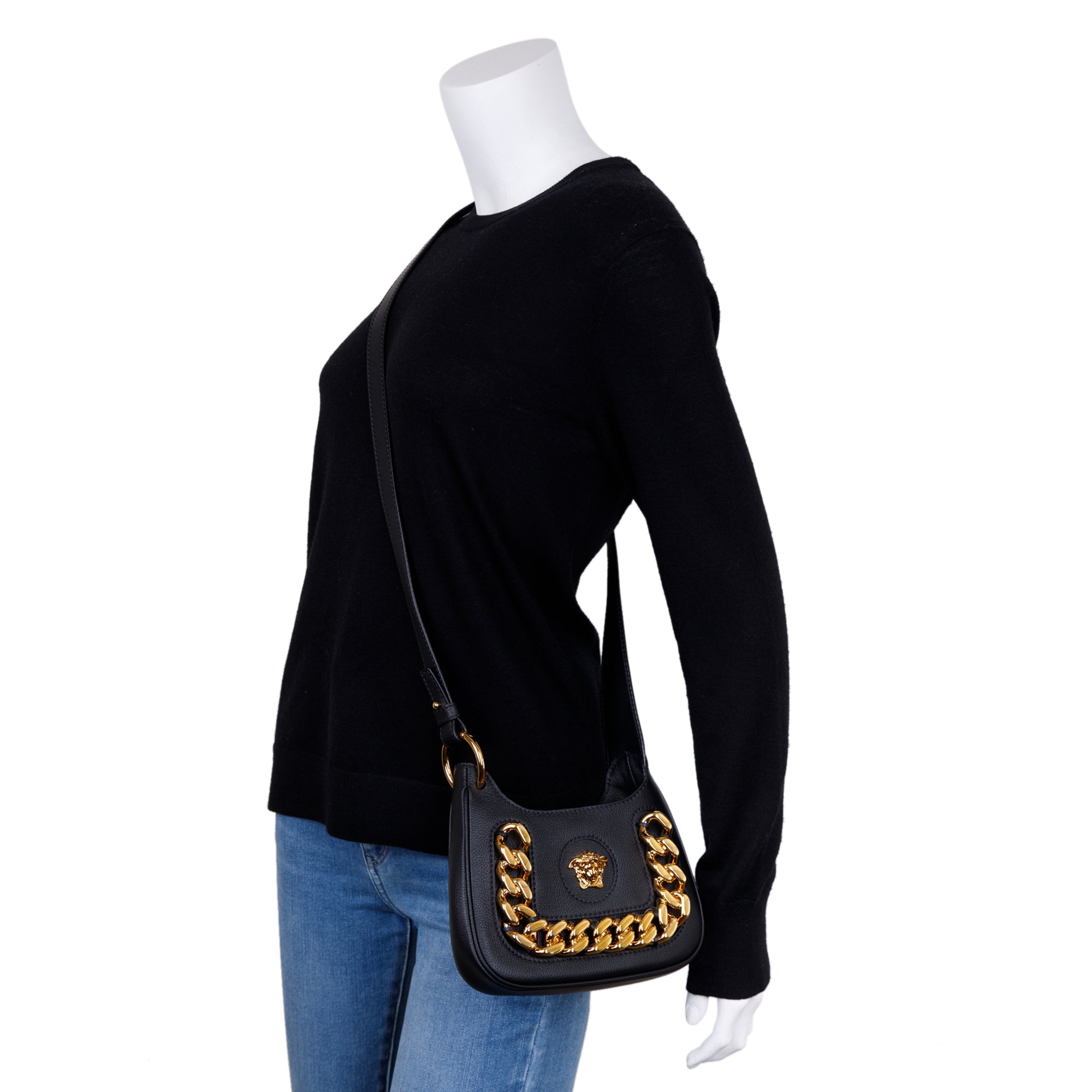 Versace Small La Medusa Chain Hobo Bag w/ Box