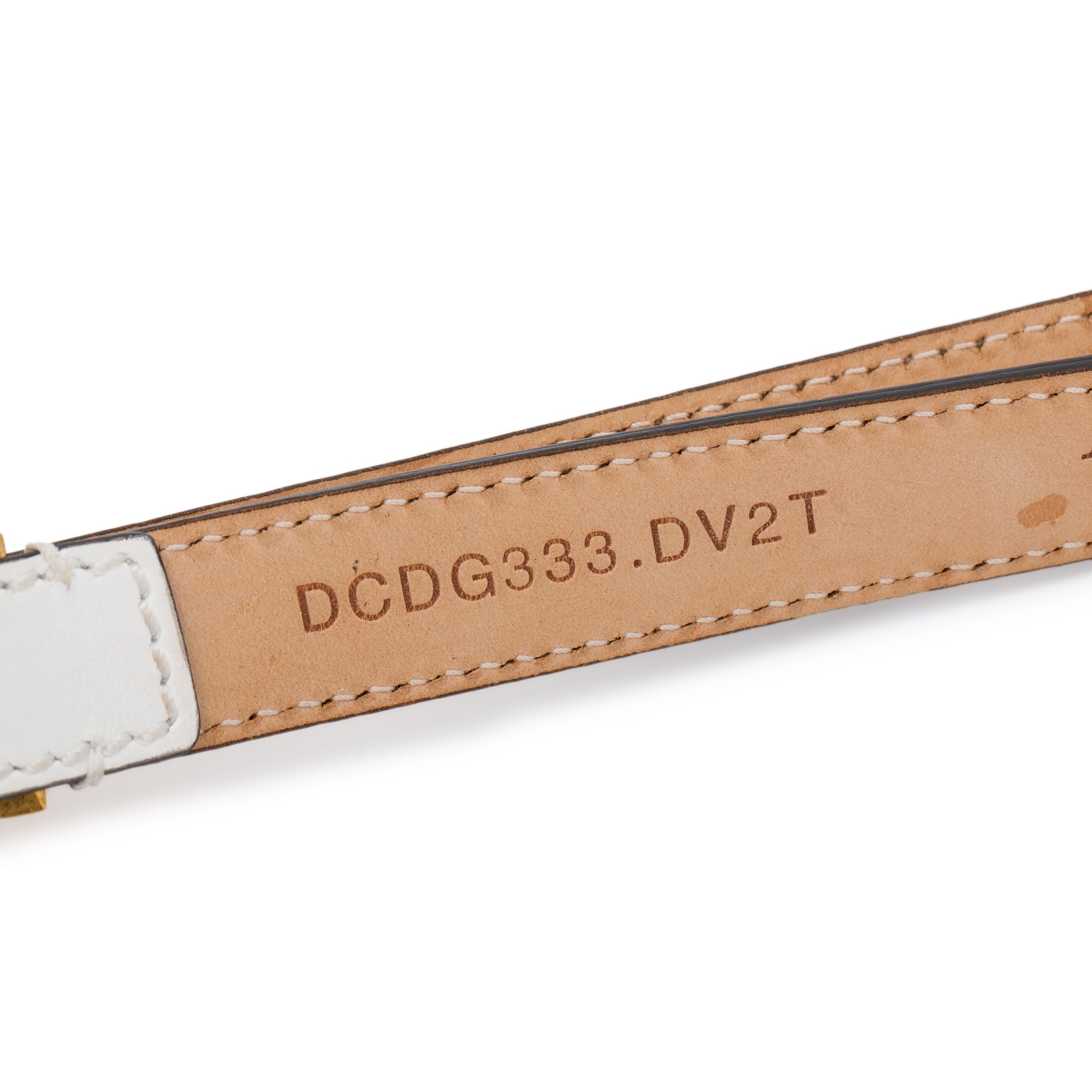 Versace White Calfskin Leather Barocco Medusa Buckle Leather Belt 105 42