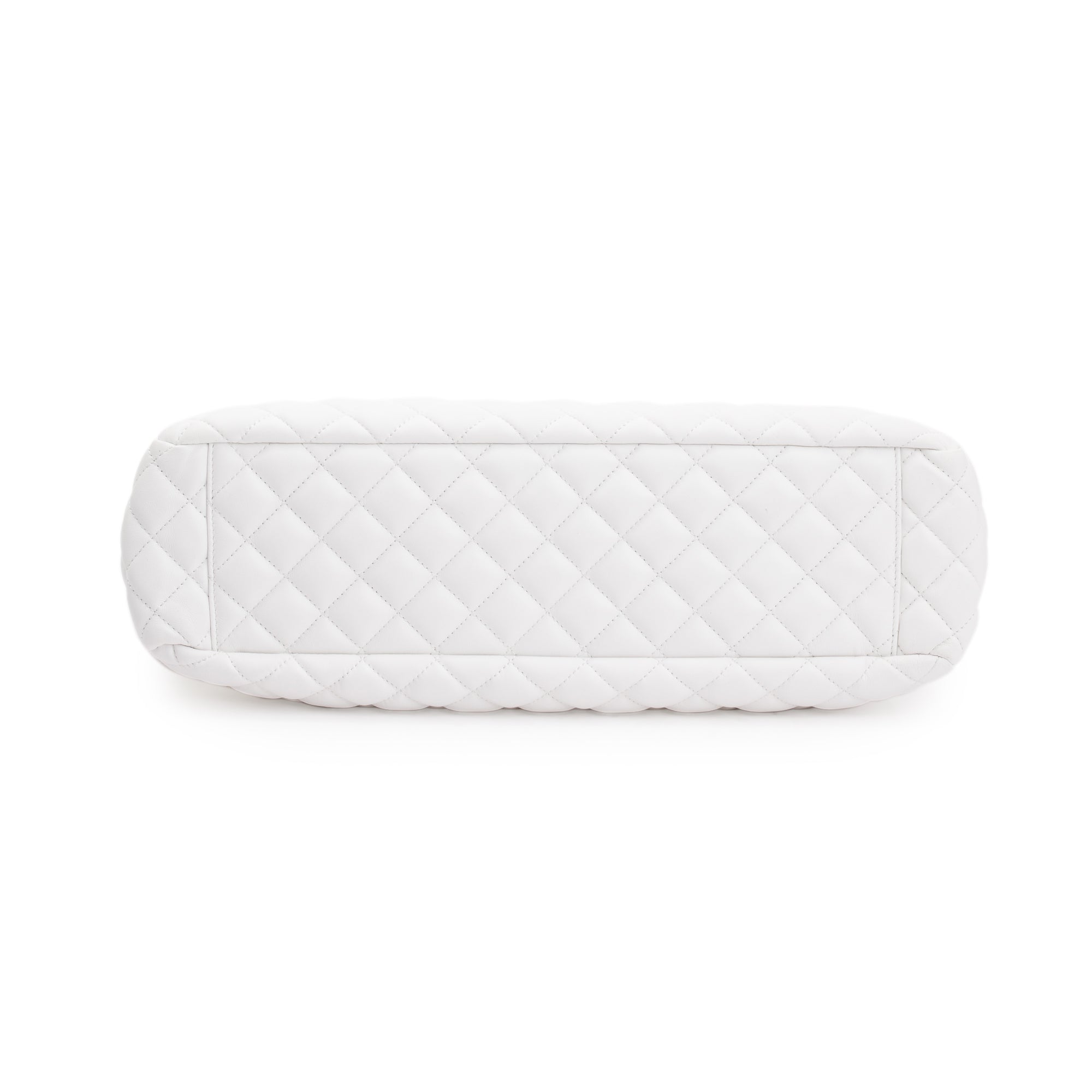 Versace White Quilted Calfskin Leather La Medusa Tote Bag