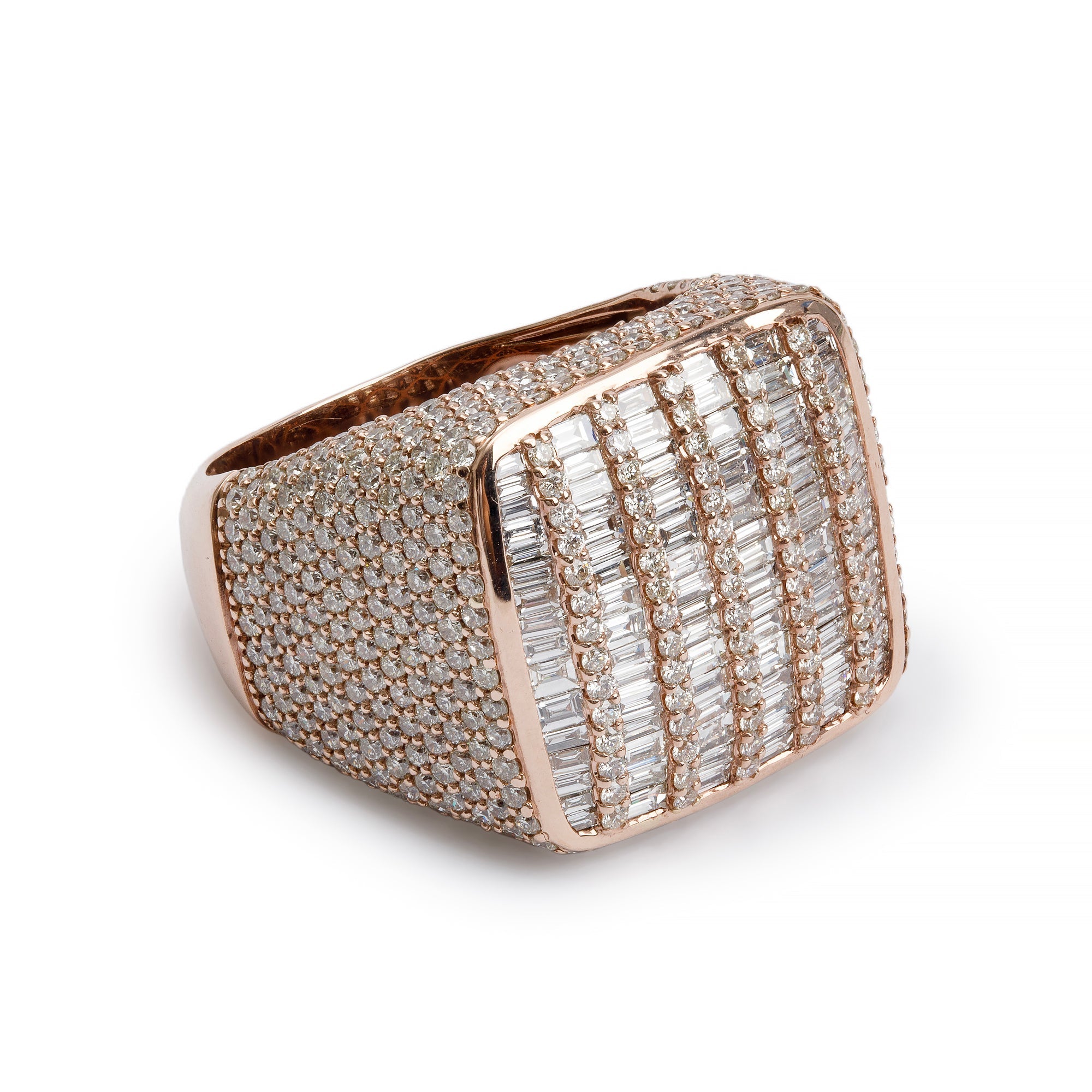 White Carat 14k Rose Gold 6.53 tcw. Diamond Cluster Ring, Size 10.25