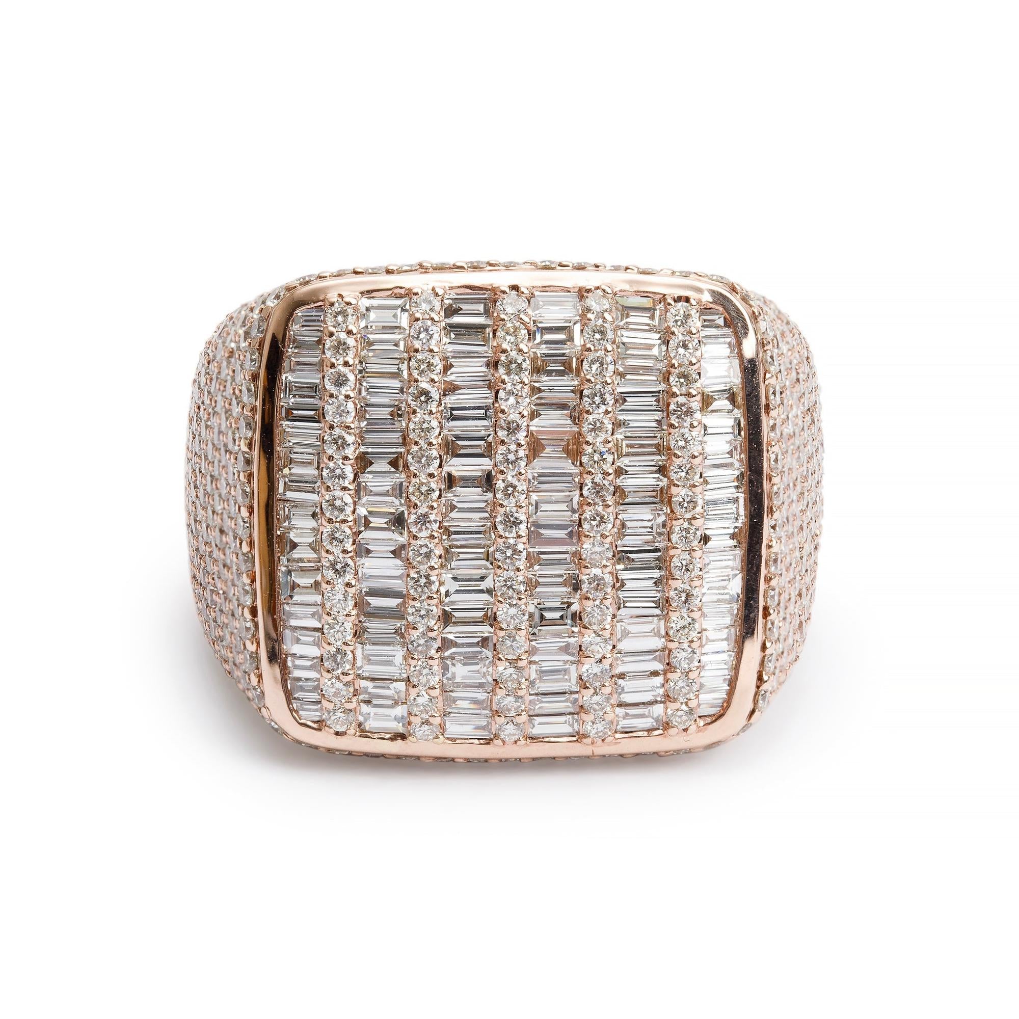 White Carat 14k Rose Gold 6.53 tcw. Diamond Cluster Ring, Size 10.25