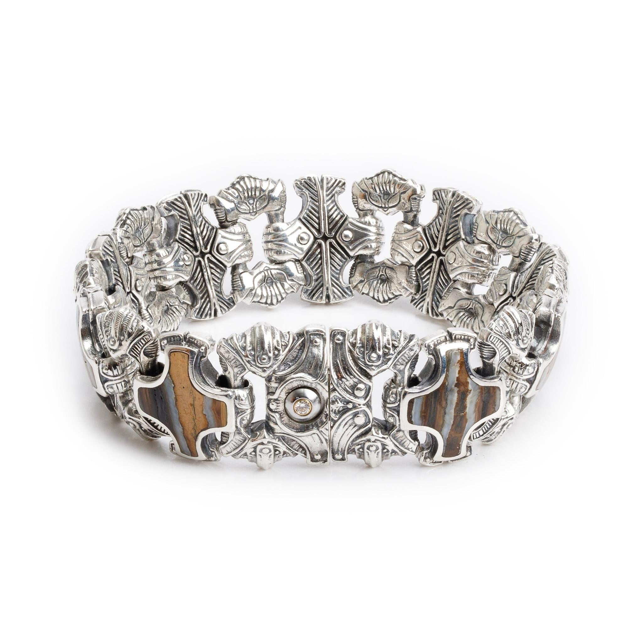 William Henry Sterling Silver Fossil Mammoth Tooth Aleksius Bracelet