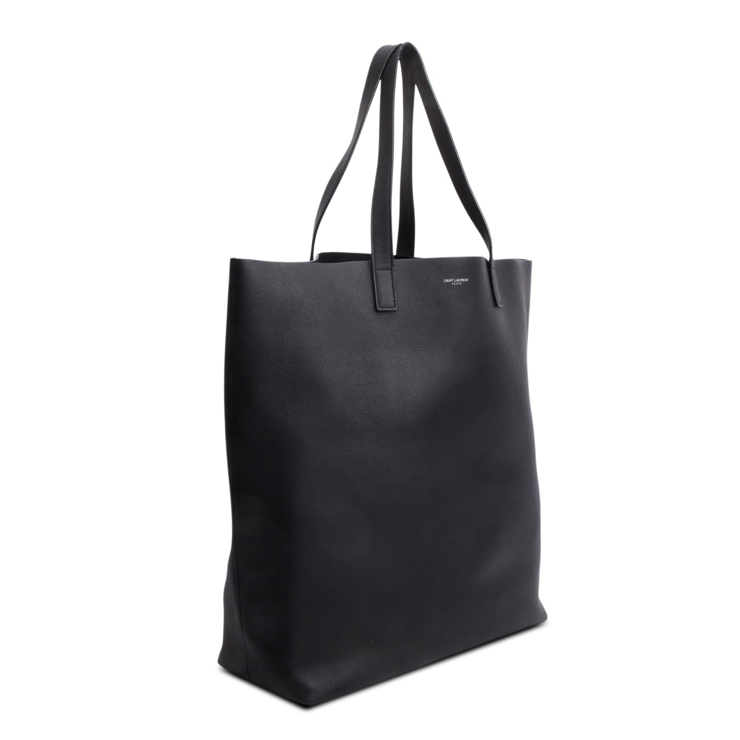 Saint Laurent Black Calfskin North-South Shopping Tote w/ Pouch & Receipt