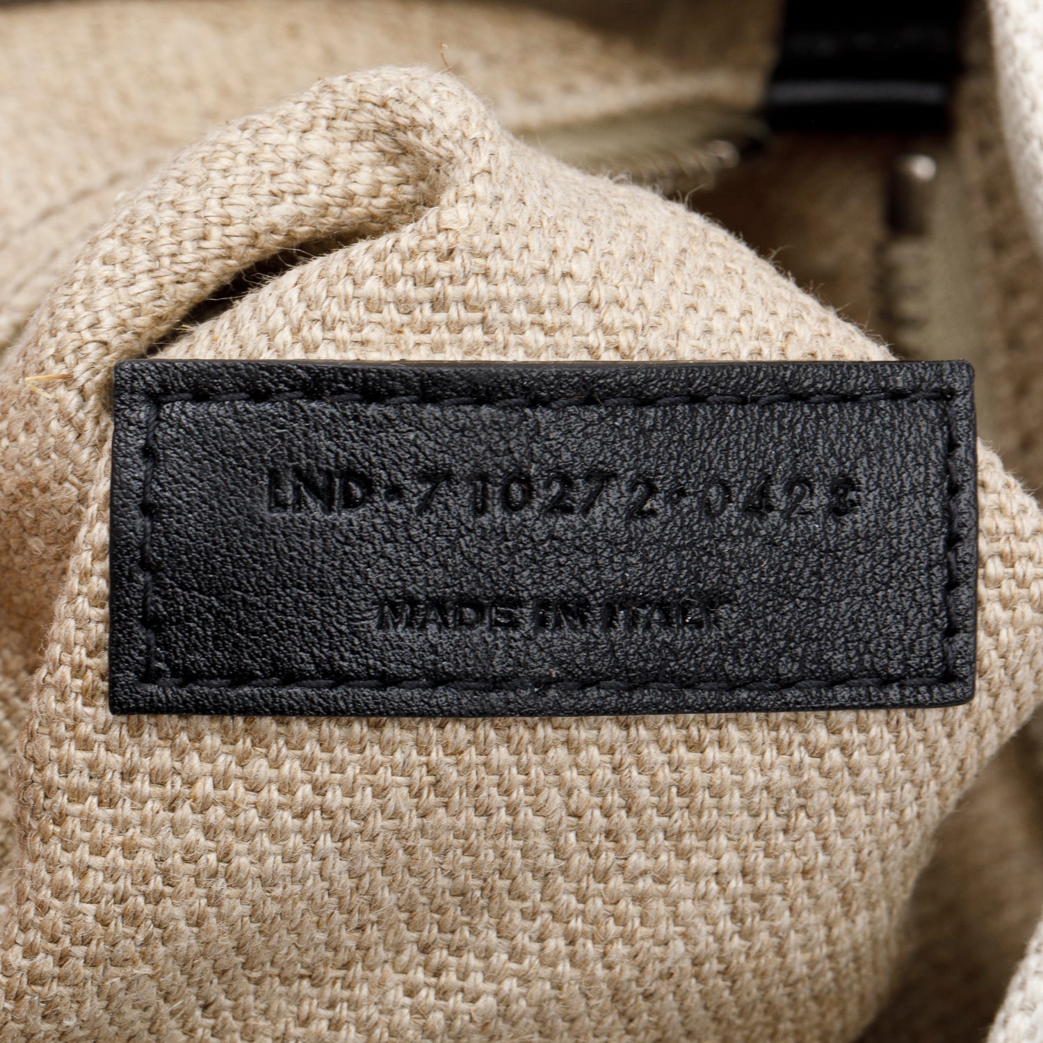 Saint Laurent 2023 Beige Linen Calfskin Rive Gauche Drawstring Backpack