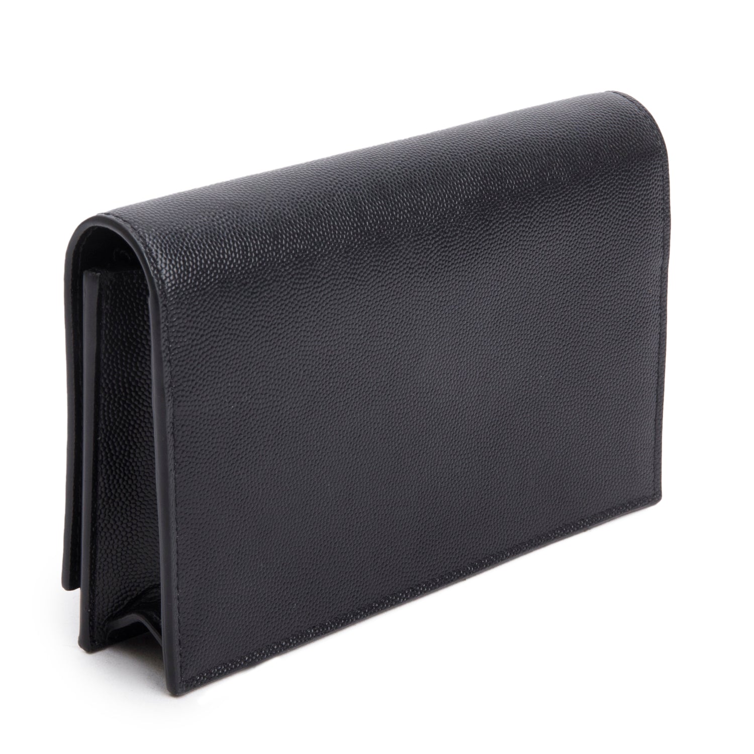 Saint Laurent Black Leather Kate Tassel Wallet on Chain