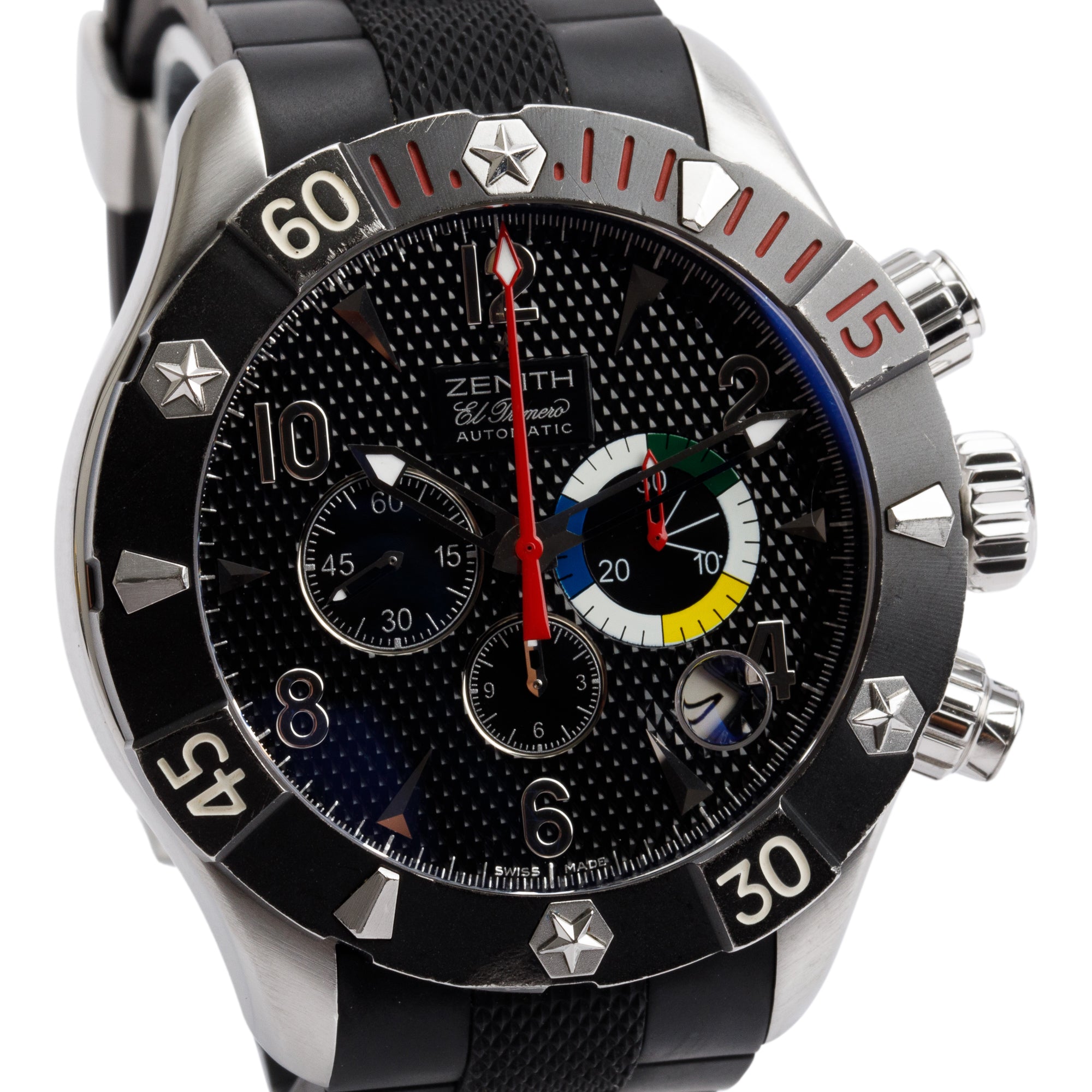 Zenith Stainless Steel Defy Classic El Primero 46.5 MM Chronograph Automatic Watch w/ Box & Papers